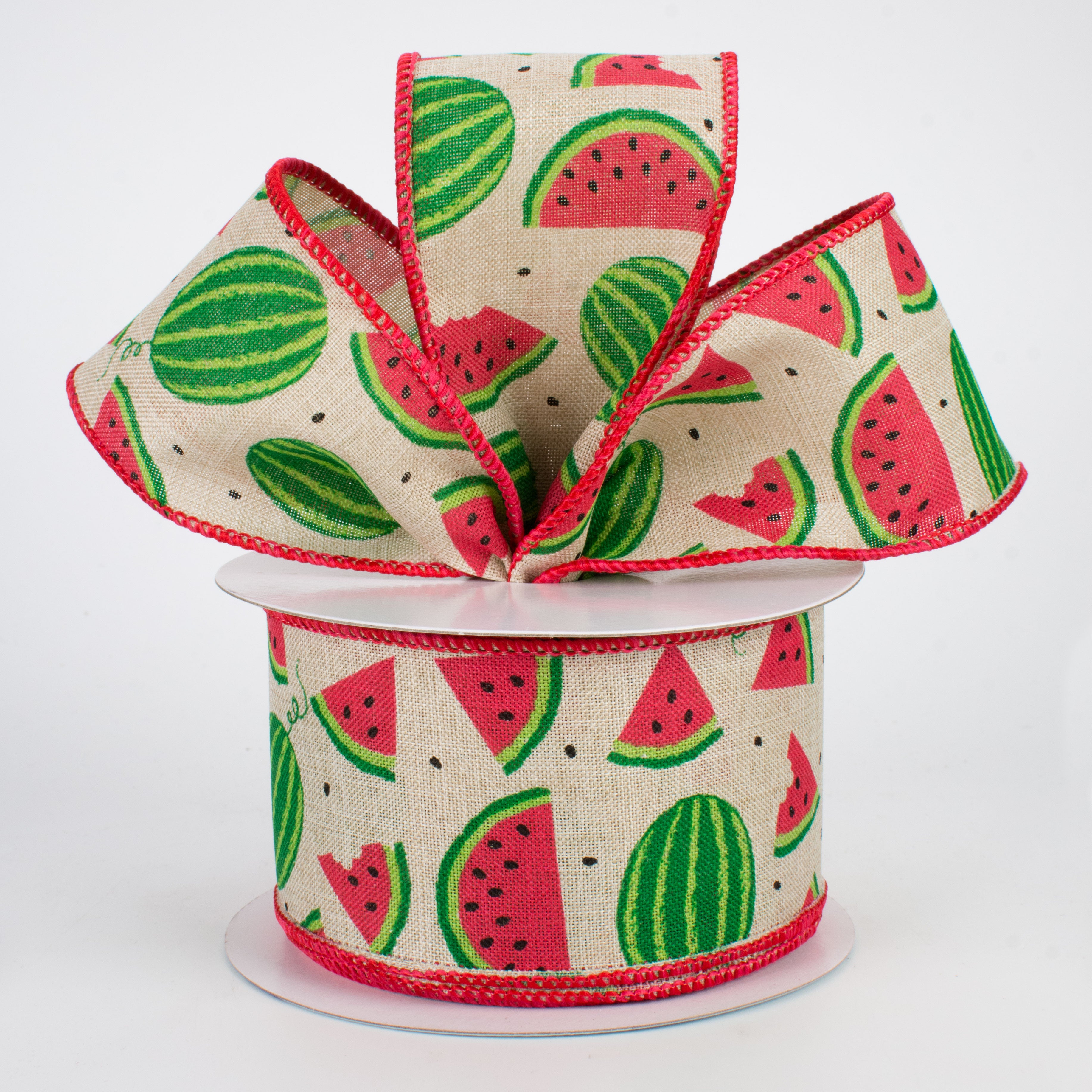 2.5" Watermelon Slices Ribbon: Natural (10 Yards) Lifestyle Photo