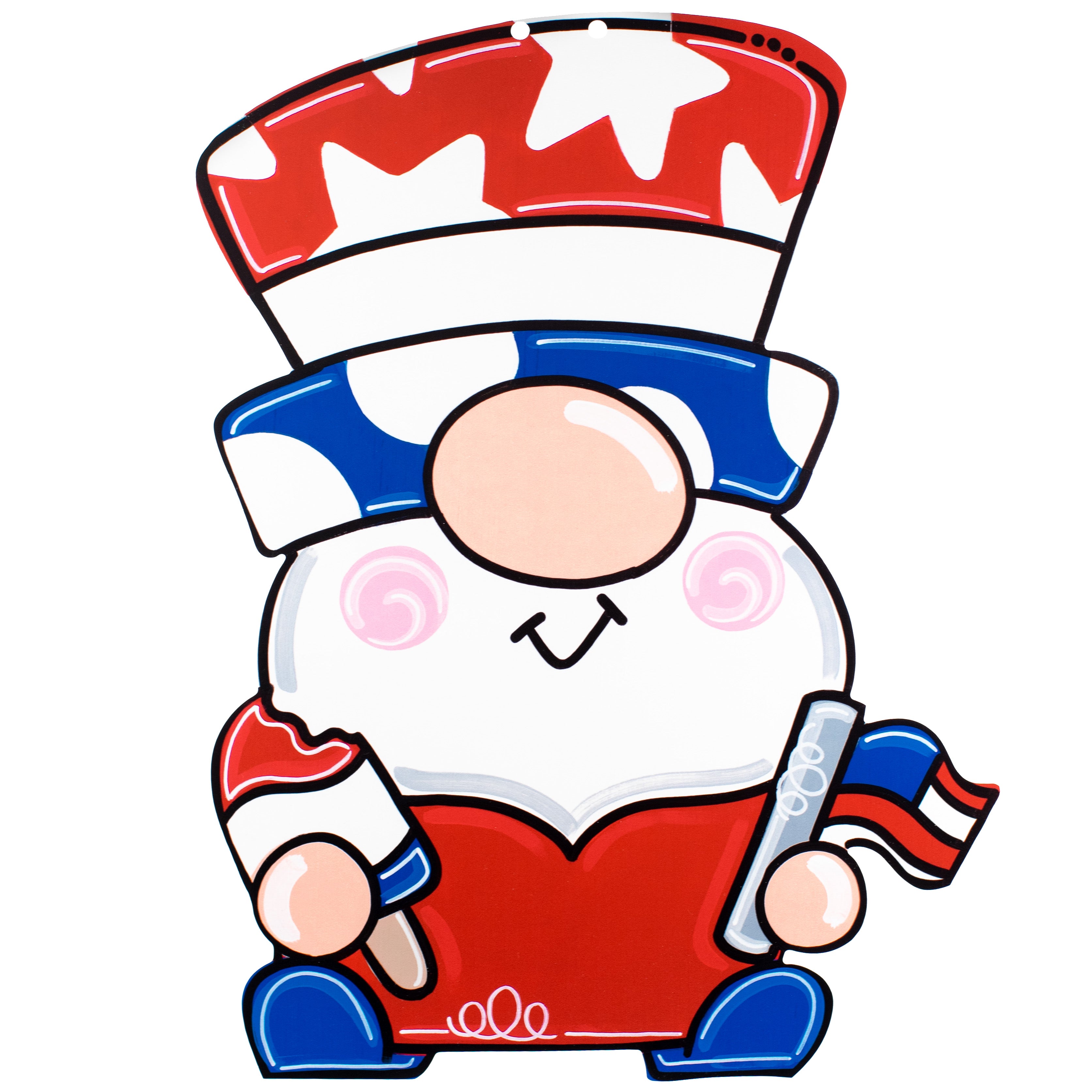 21" Waterproof Door Hanger: USA Gnome Item Number: DD1011WH