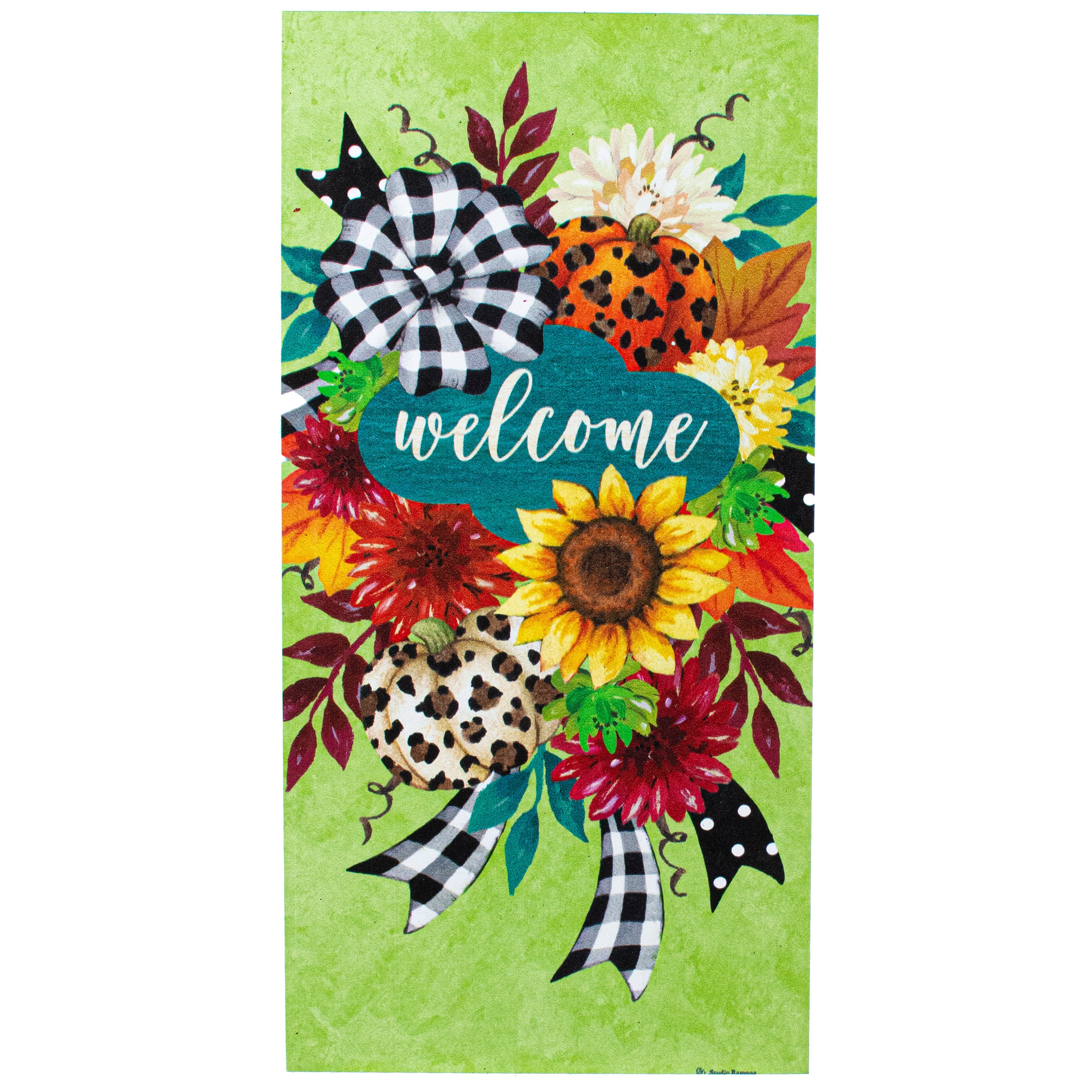 Waterproof Fall Sunflower Swag Panel (12" x 6") Item Number: 4686AP