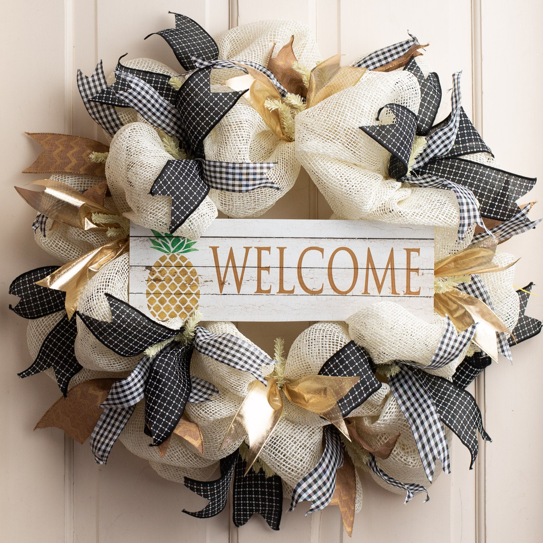 Waterproof Farmhouse Pineapple Sign (5" x 15") Lifestyle Photo