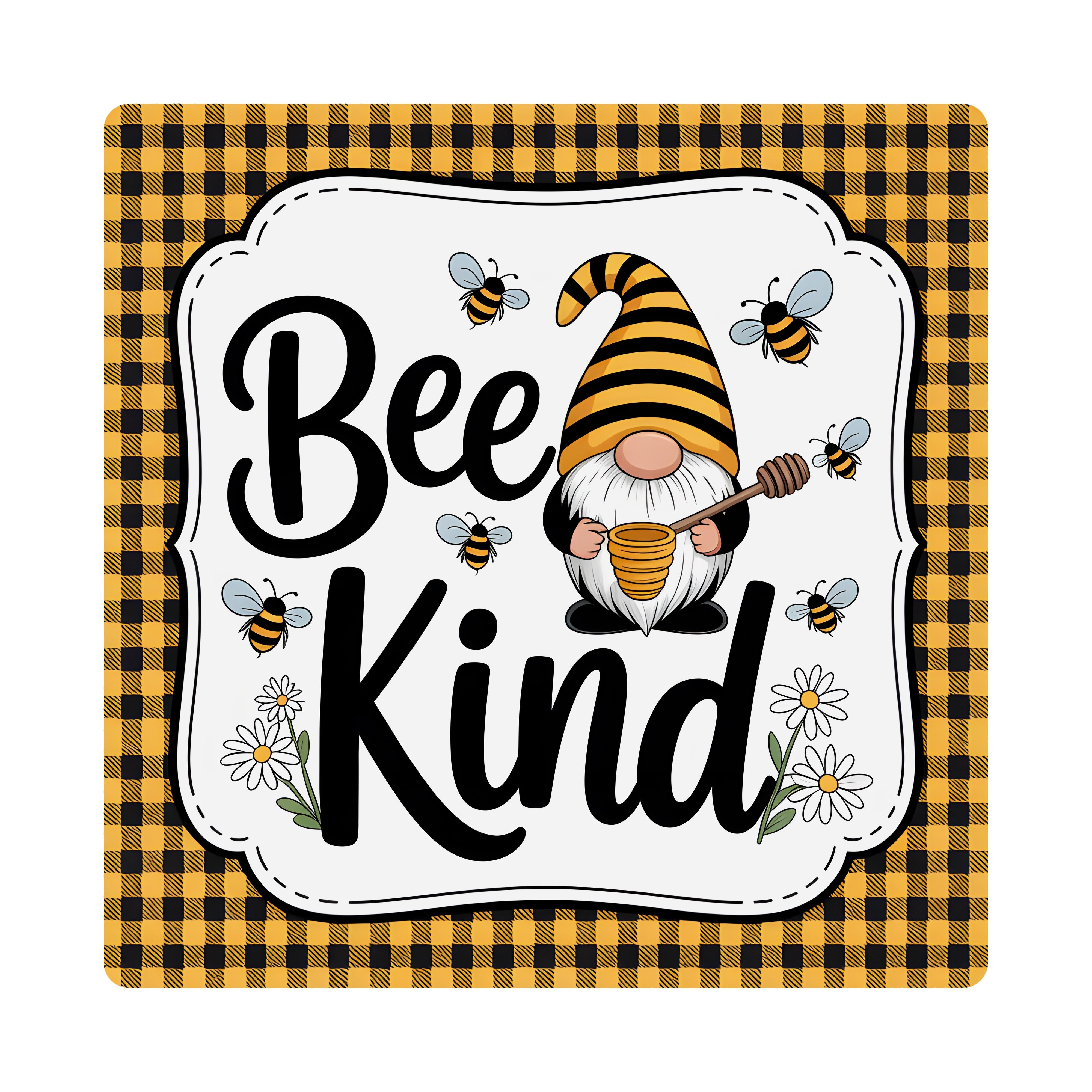 9" Waterproof Sign: Bee Kind Bee Gnome Item Number: CD1192NH-090