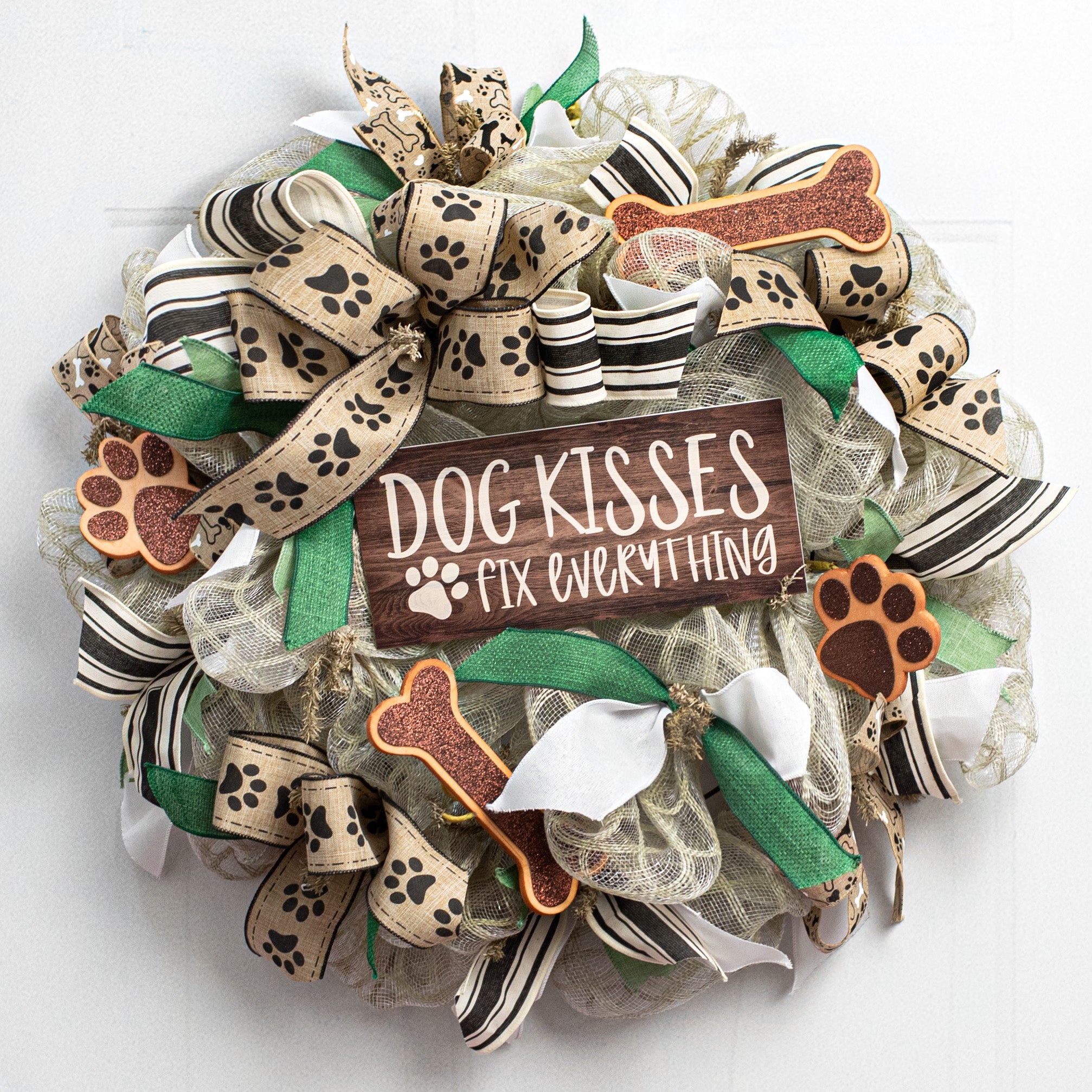 11" Waterproof Sign: Dog Kisses Fix Everything Lifestyle Photo