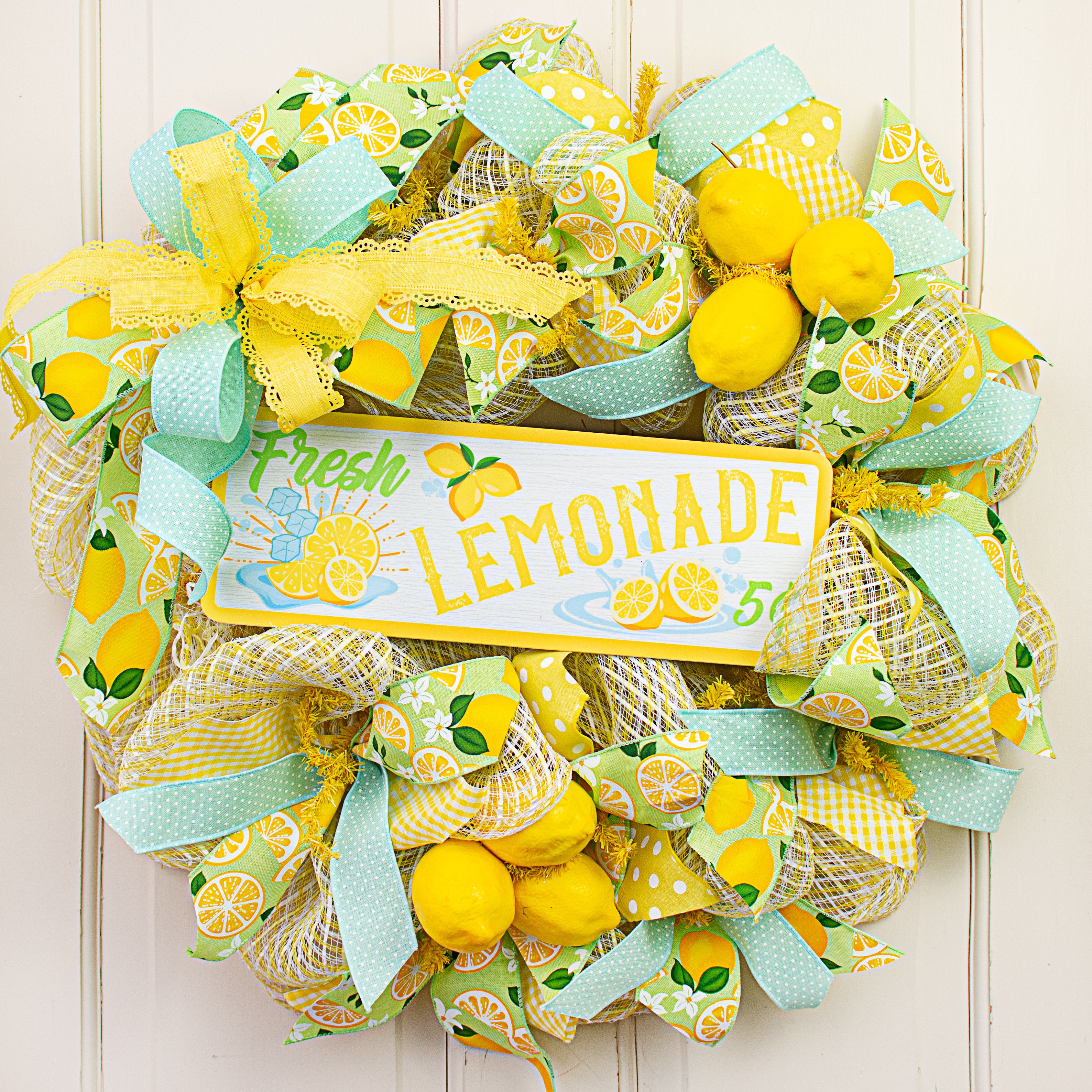 14" Waterproof Sign: Fresh Lemonade 5 Cents Lifestyle Photo