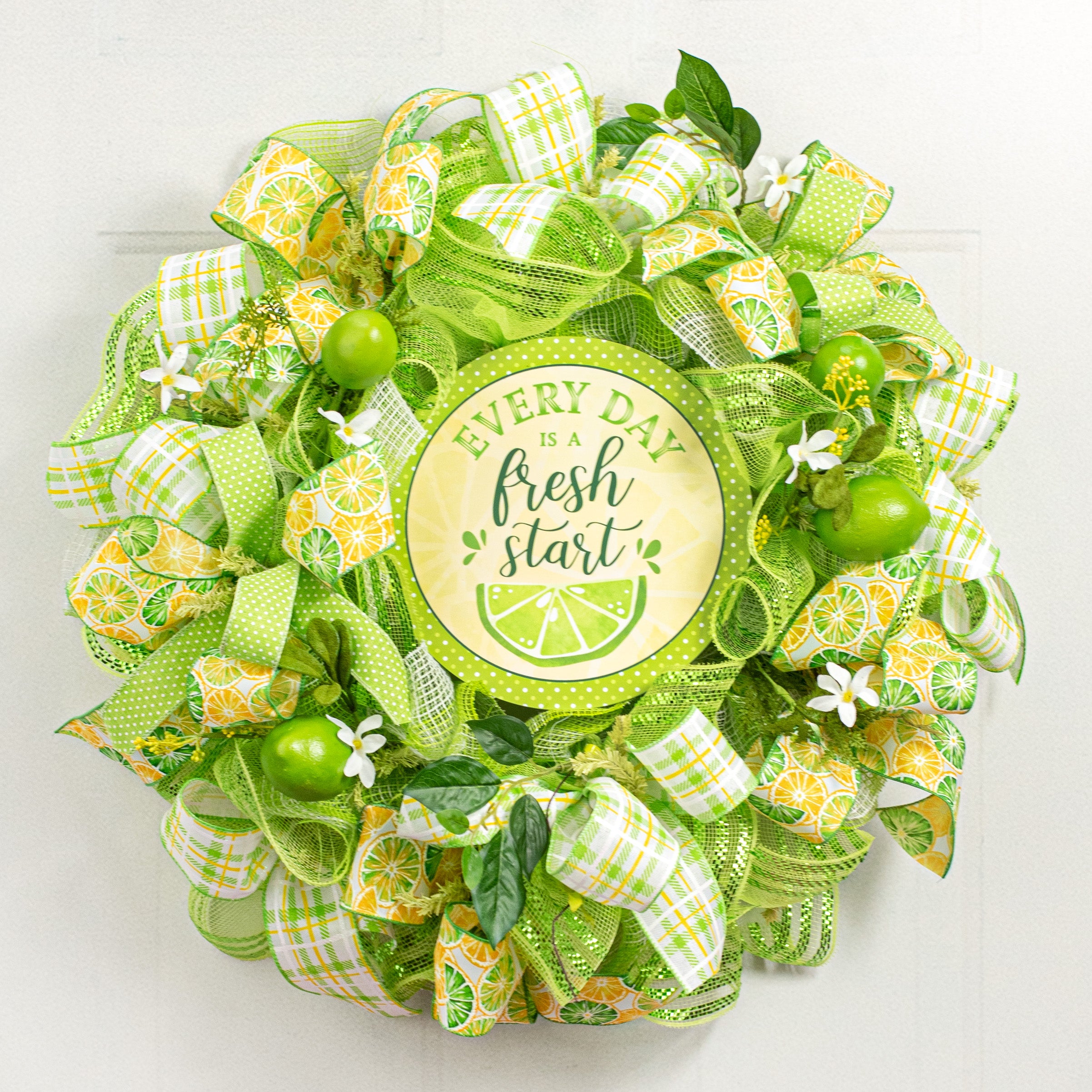9.4" Waterproof Sign: Fresh Start Lime Lifestyle Photo
