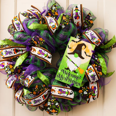 10" Waterproof Sign: Halloween Witch Gnome Lifestyle Photo