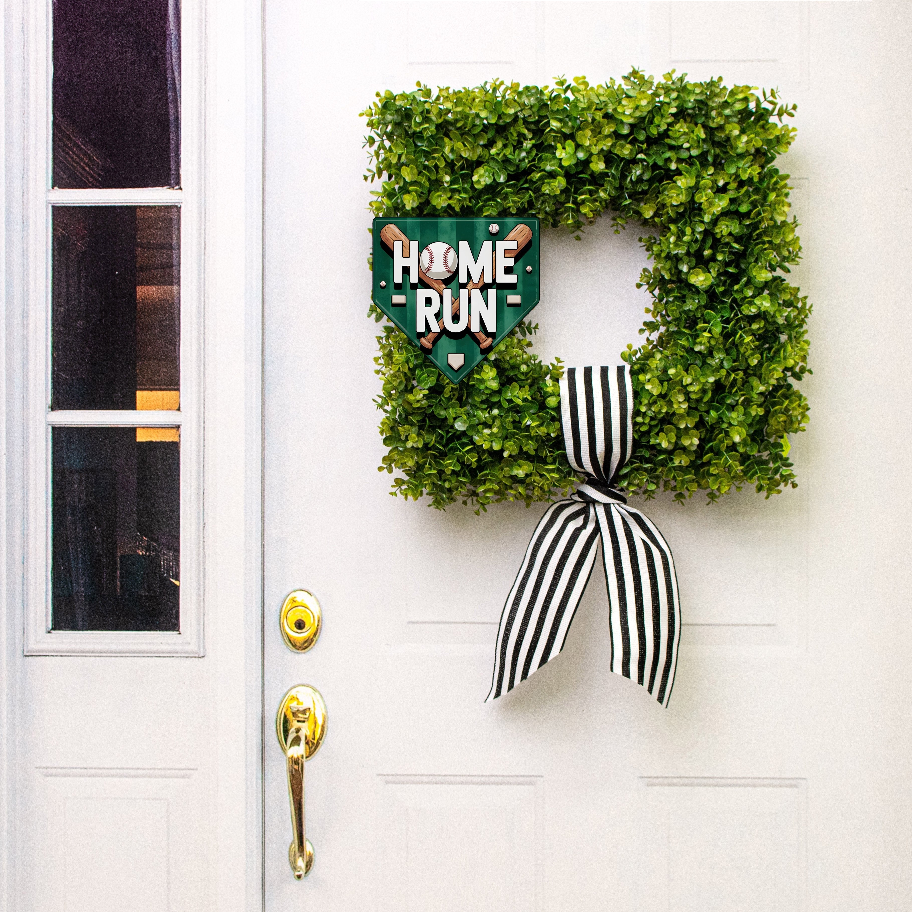 9" Waterproof Sign: Home Run Baseball Plate Lifestyle Photo