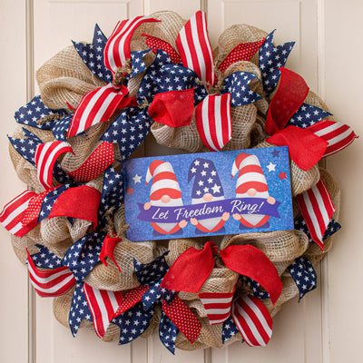 12" Waterproof Sign: Let Freedom Ring Gnomes Lifestyle Photo