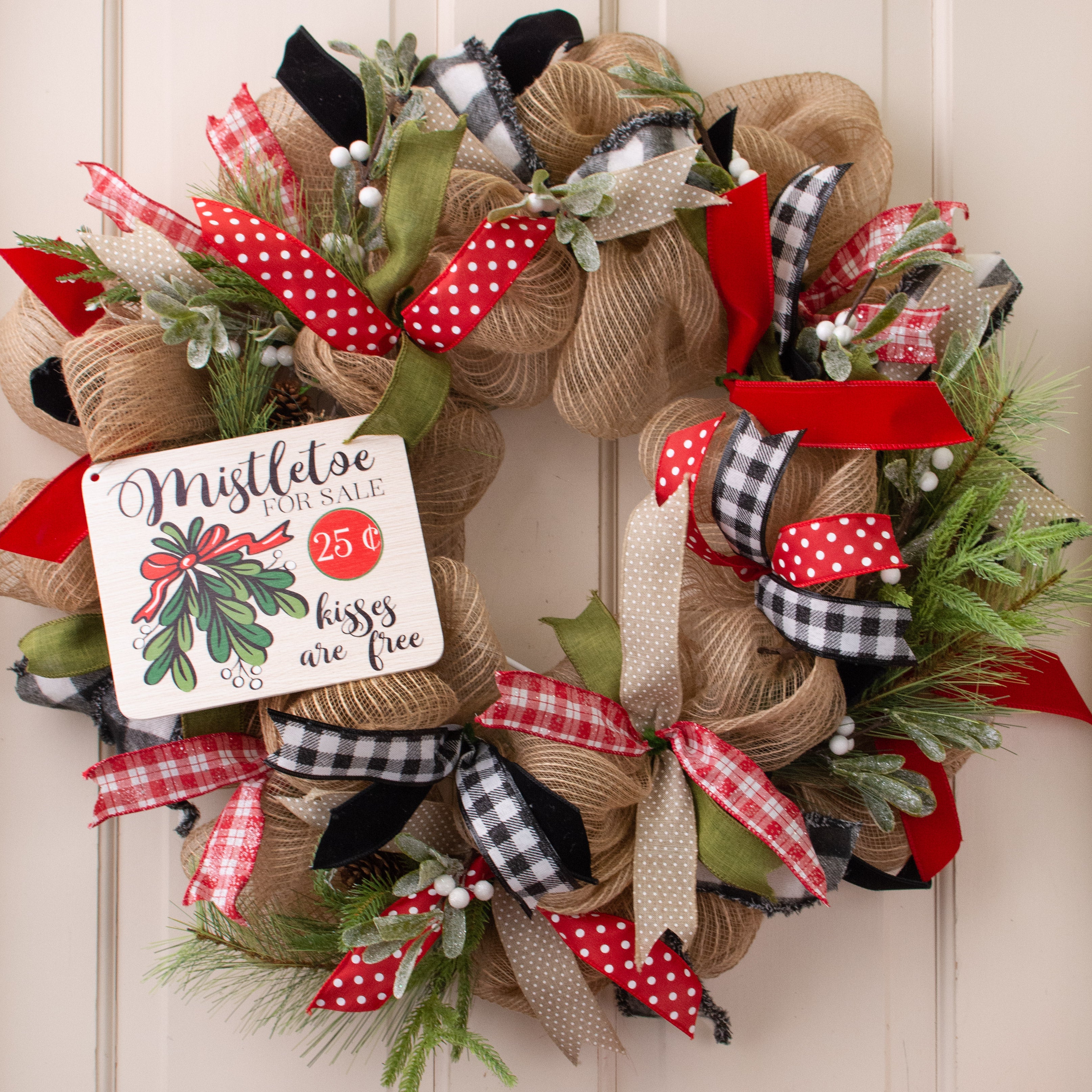8" Waterproof Sign: Mistletoe For Sale Lifestyle Photo