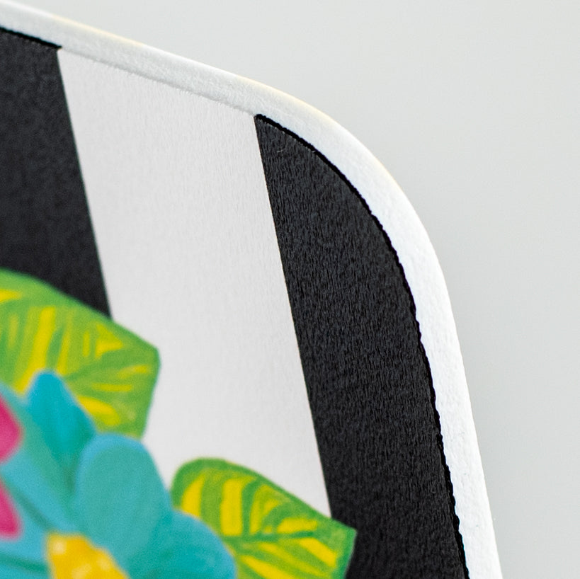 8" Waterproof Accent Sign: Painted Flower Scalloped Stripes detail photo 3