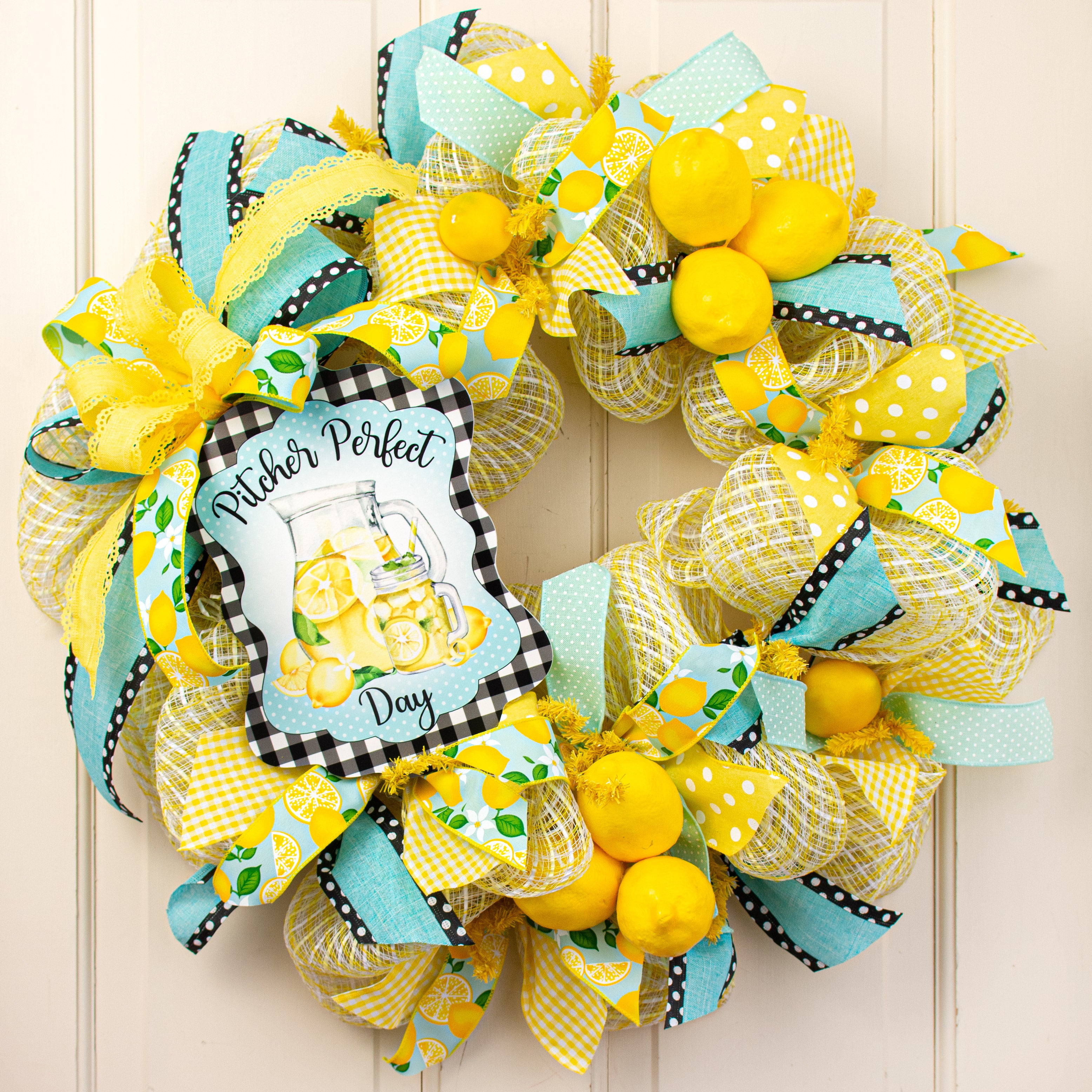 10" Waterproof Sign: Pitcher Perfect Lemonade Black Lifestyle Photo