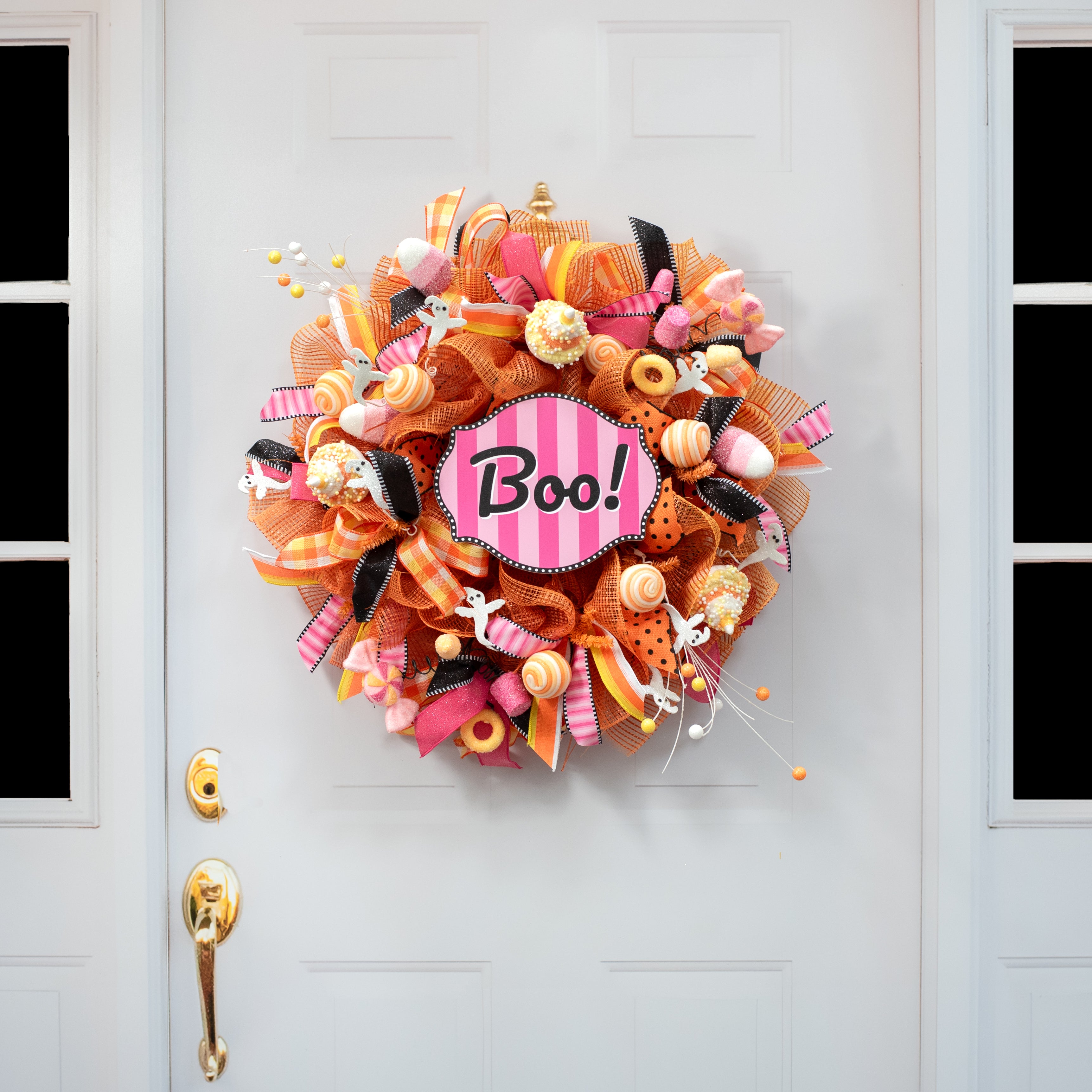 10" Waterproof Accent Sign: Scalloped Dots Pink Boo detail photo 4