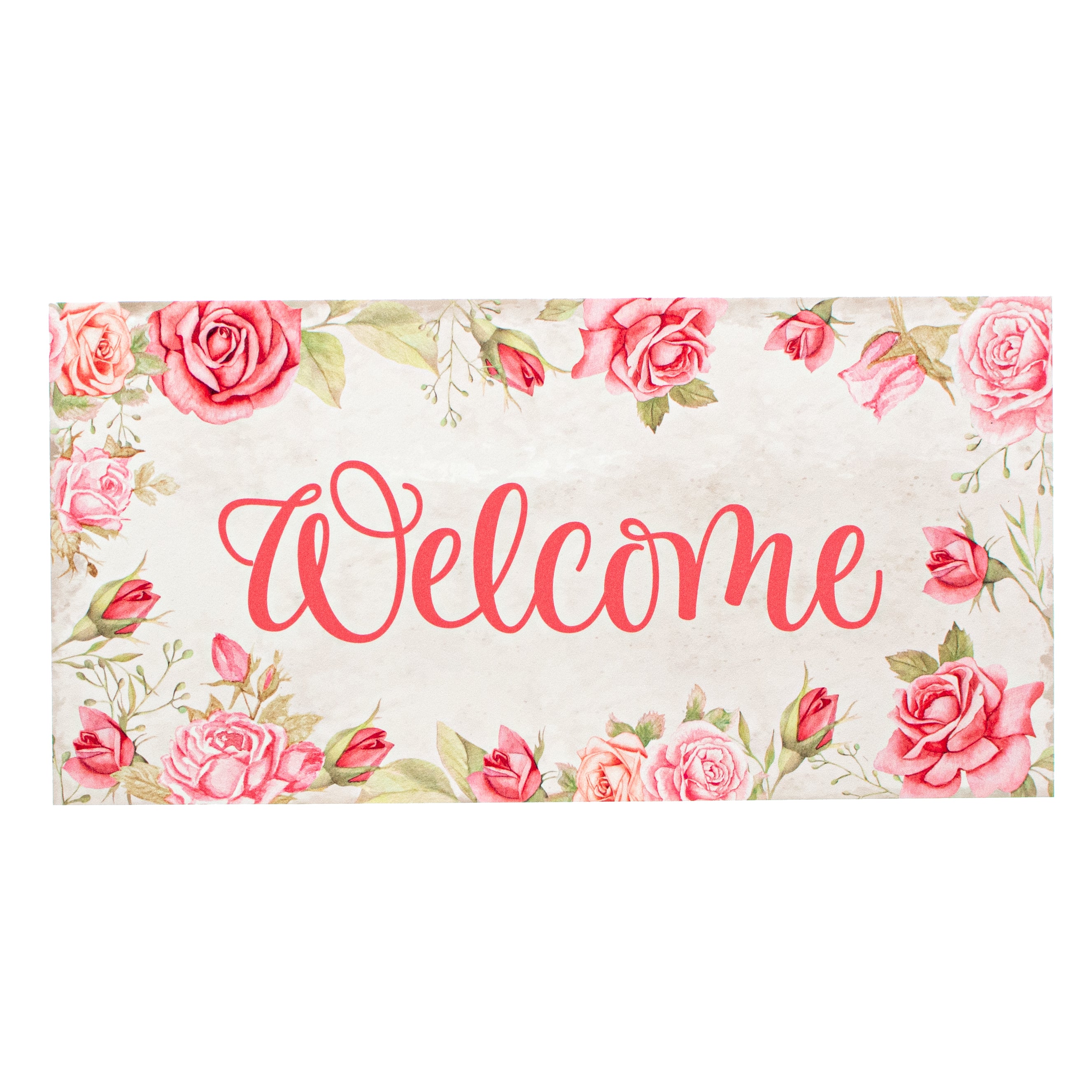 12" Waterproof Sign: Vintage Rose Welcome Item Number: CD1104NH