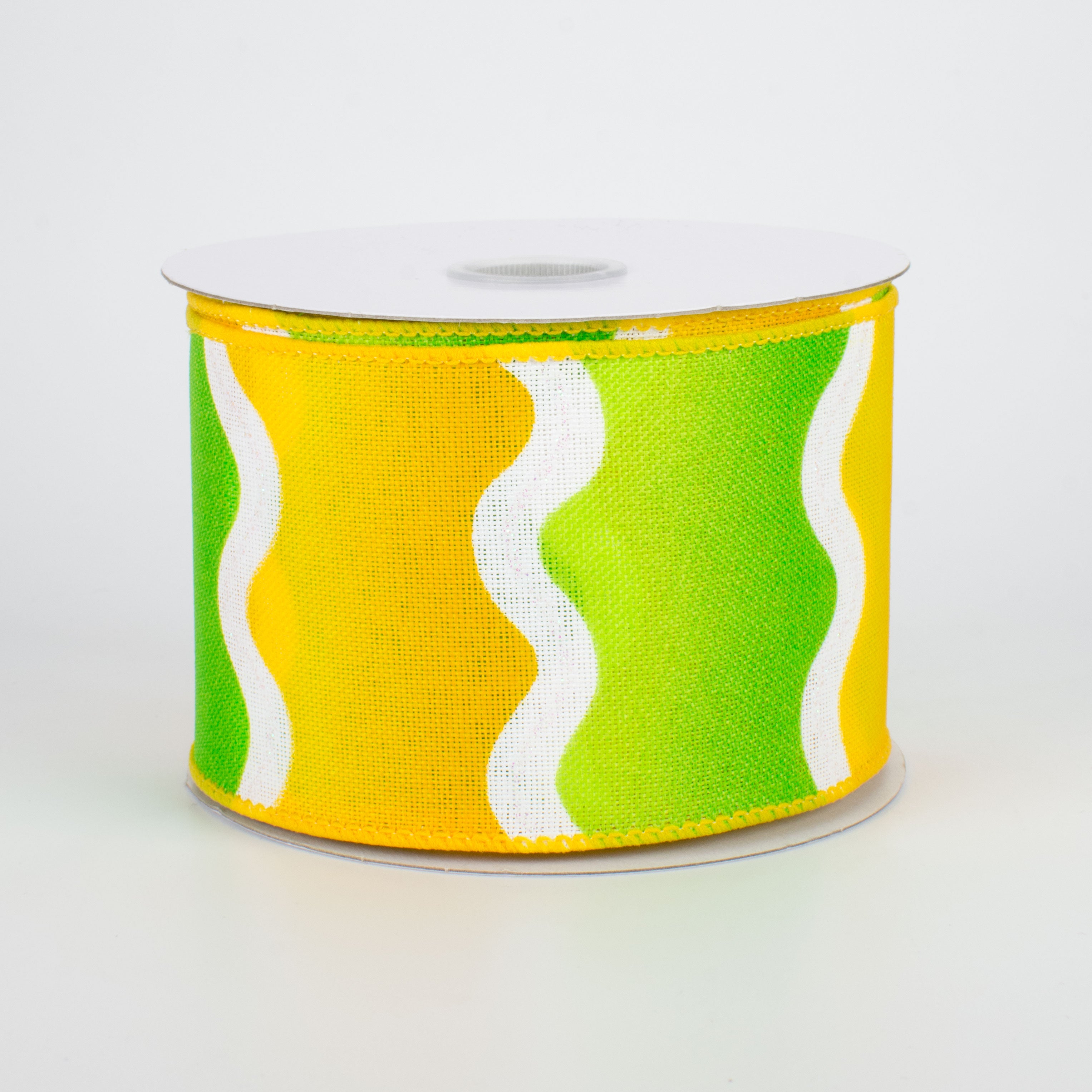 2.5" Wave Ribbon: Lime & Yellow (10 Yards)