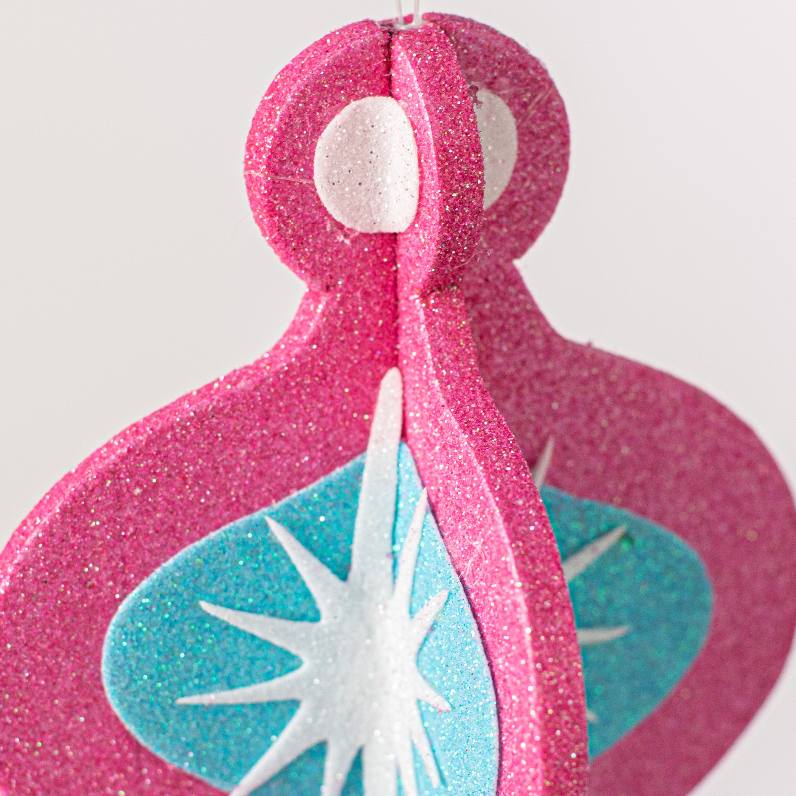 10" Whimsical Lantern Ornament: Fuchsia detail photo 3