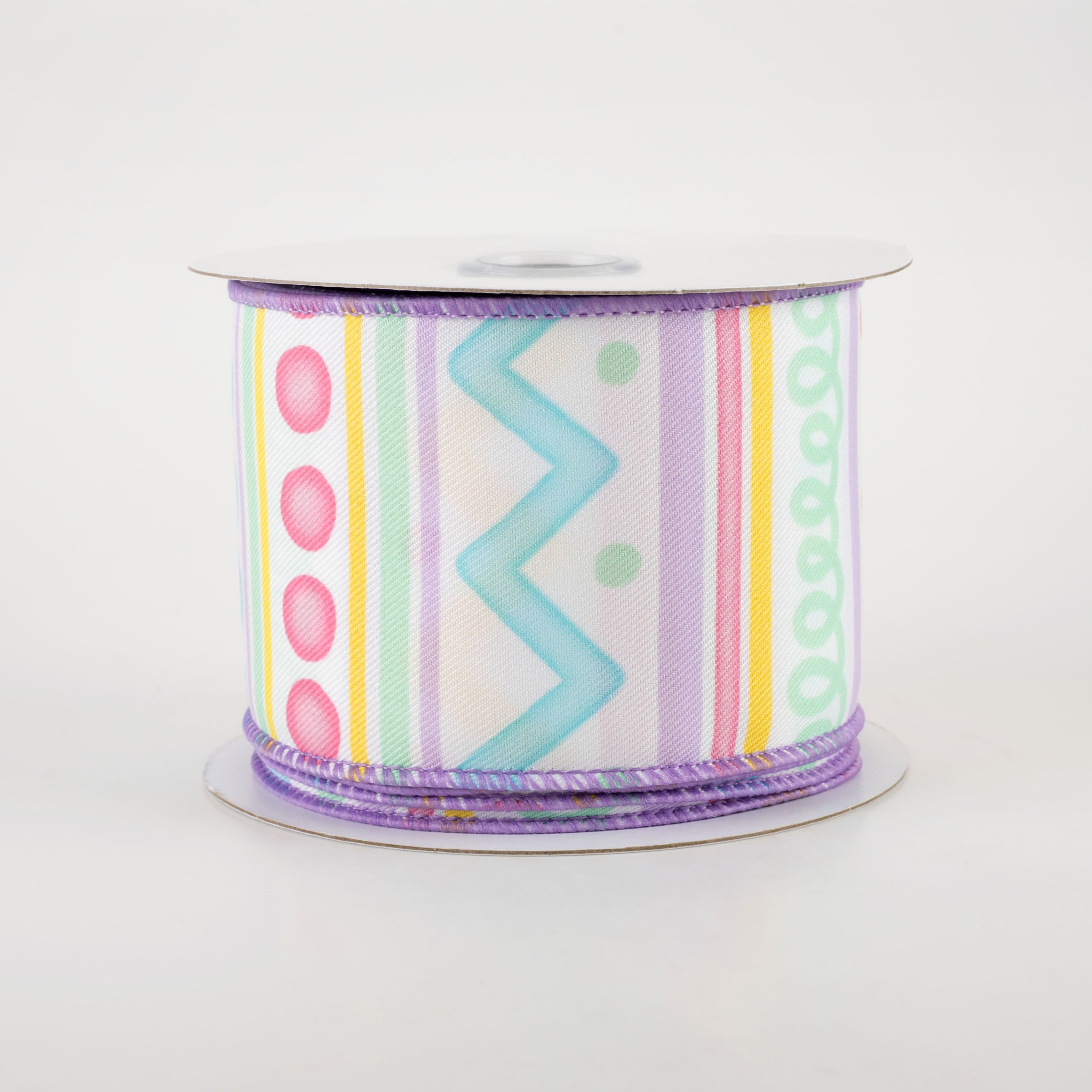 2.5" Whimsical Stripes Ribbon: Pastel Spring (10 Yards)