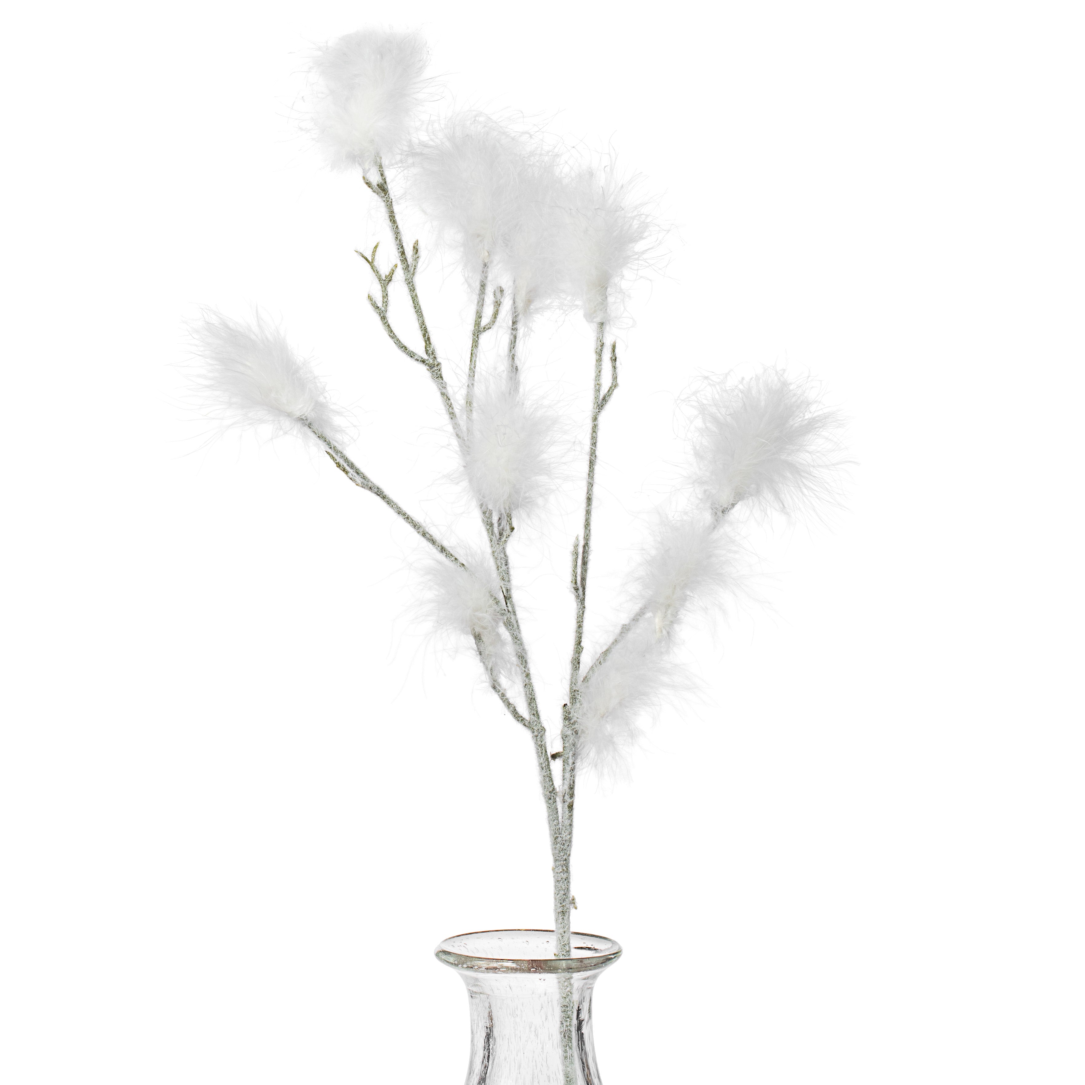 26" White Feather Pouf Ball Spray Item Number: ISB72035