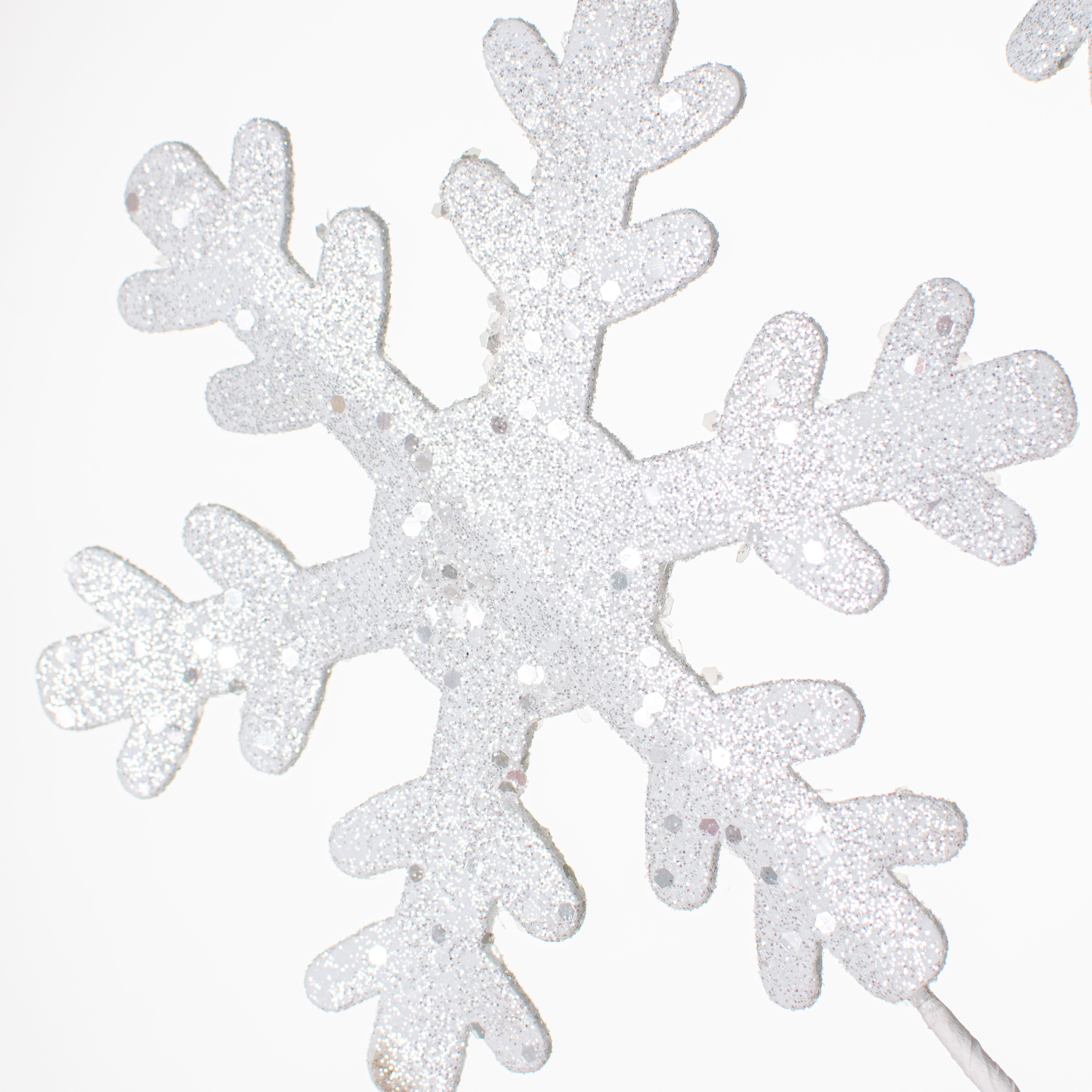 29" White Glitter Snowflake Spray detail photo 3
