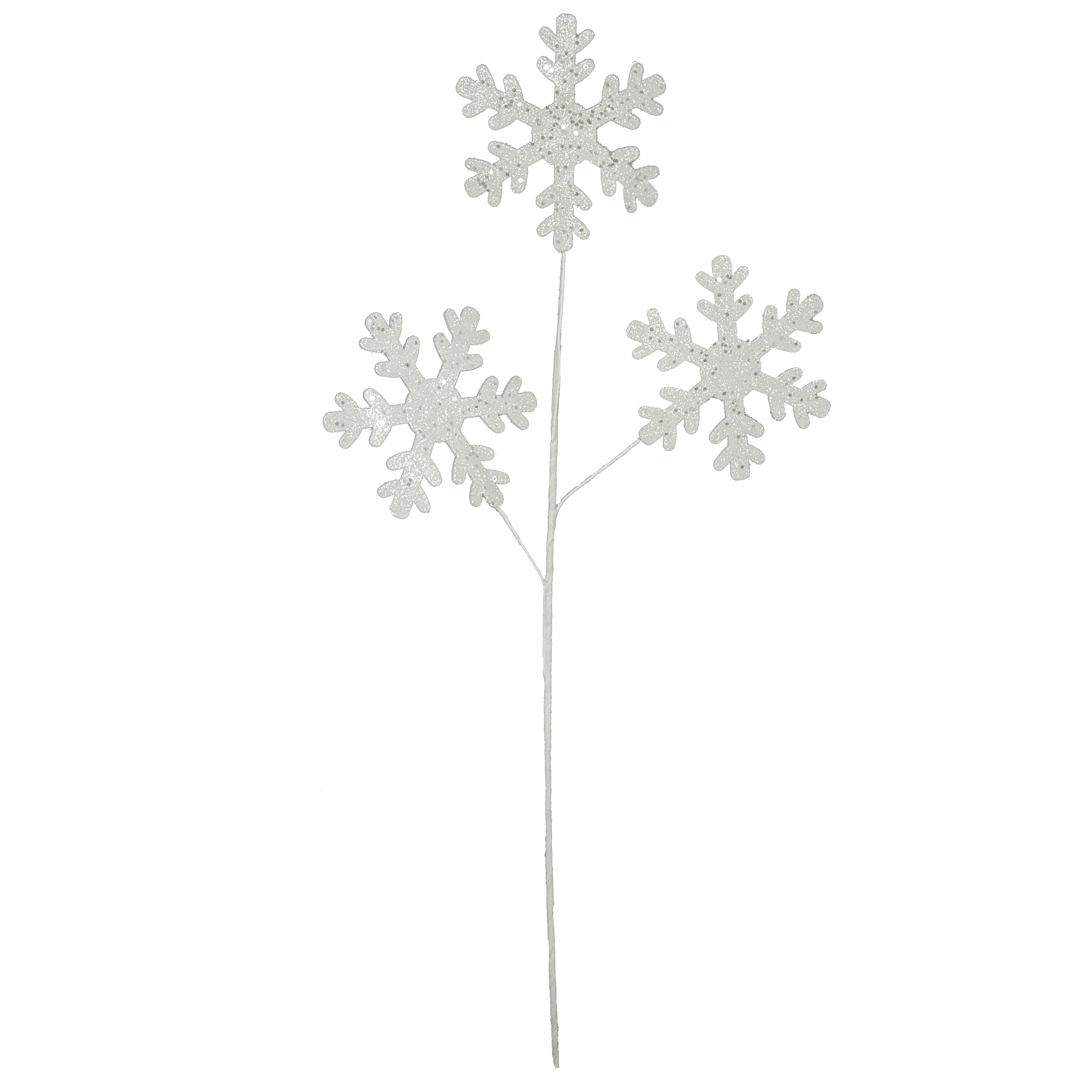 29" White Glitter Snowflake Spray detail photo 4
