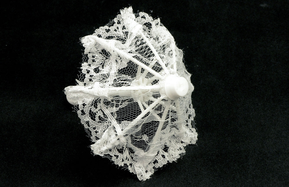 6" White Lace Parasol Lifestyle Photo