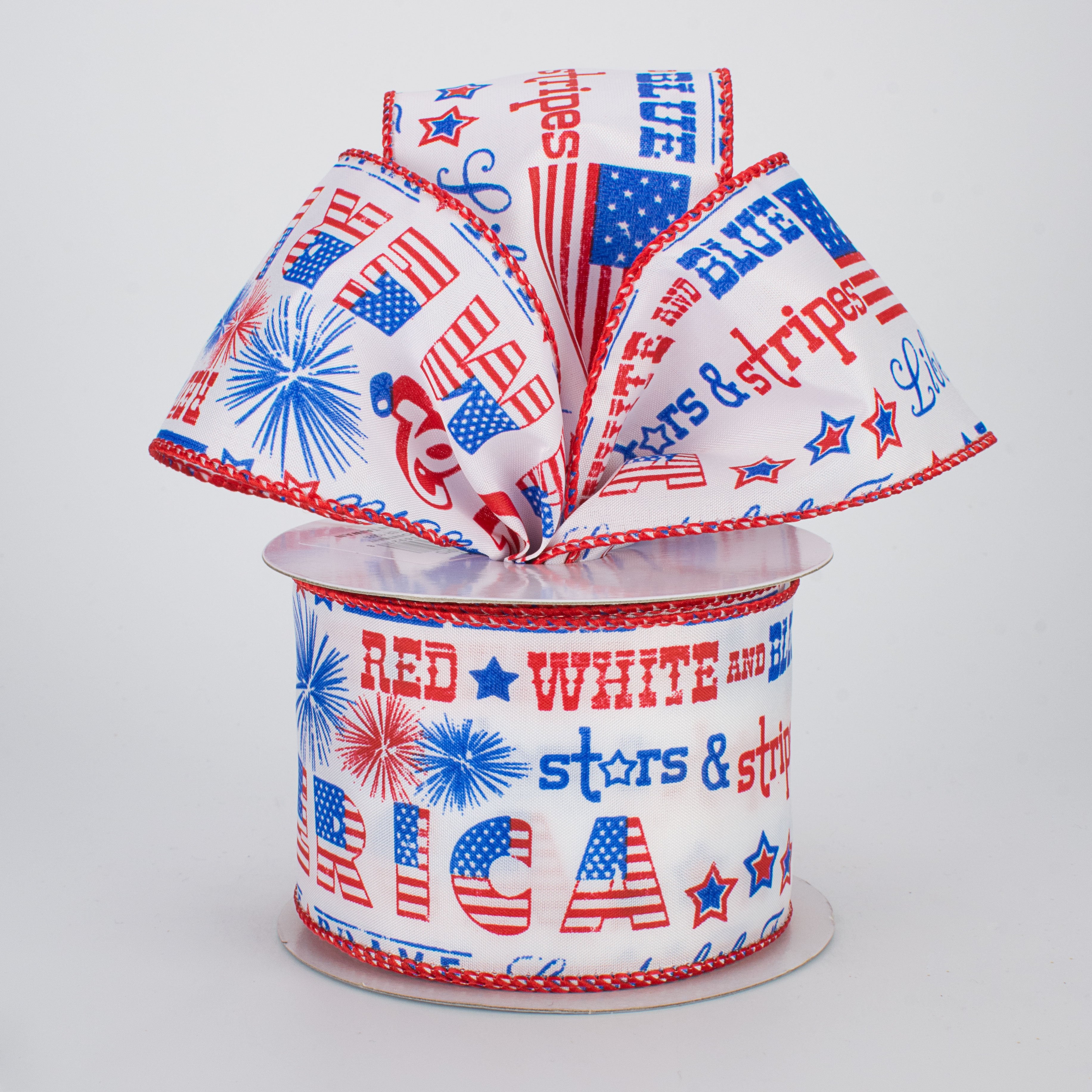 2.5" White Satin America USA Ribbon (10 Yards) Lifestyle Photo