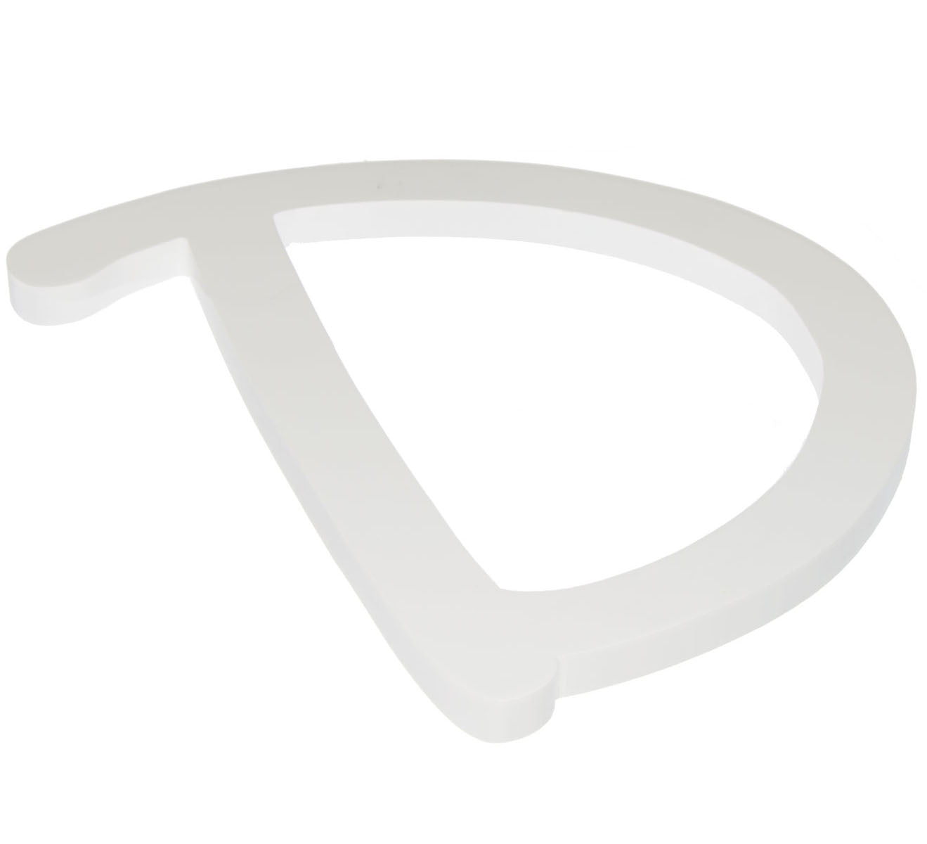 9" White Wood Script Letter: D Lifestyle Photo