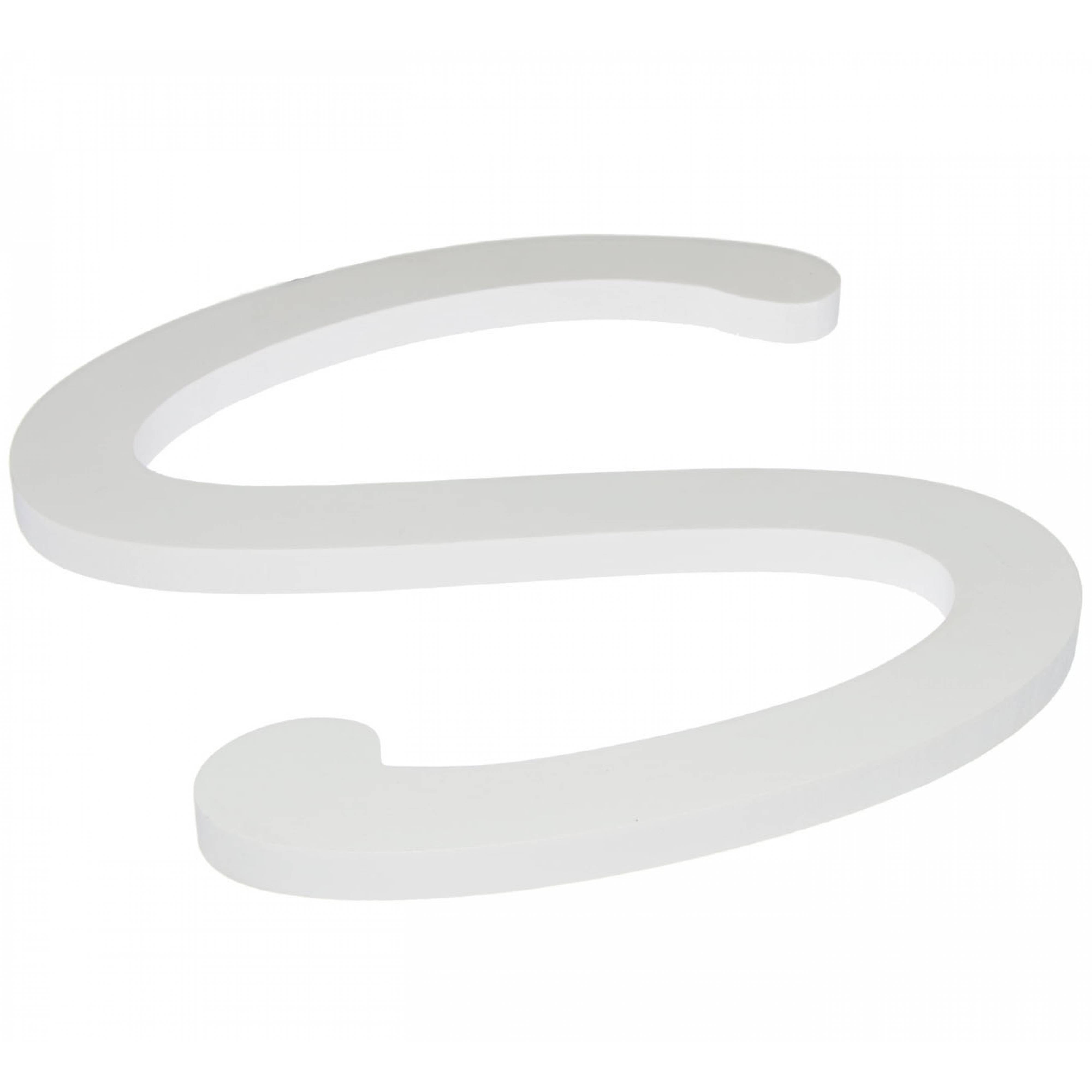 9" White Wood Script Letter: S Lifestyle Photo