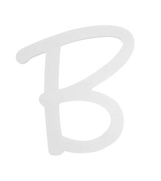 9" White Wood Script Letter: B Item Number: U9188-B