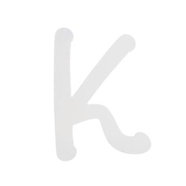 9" White Wood Script Letter: K Item Number: U9188-K