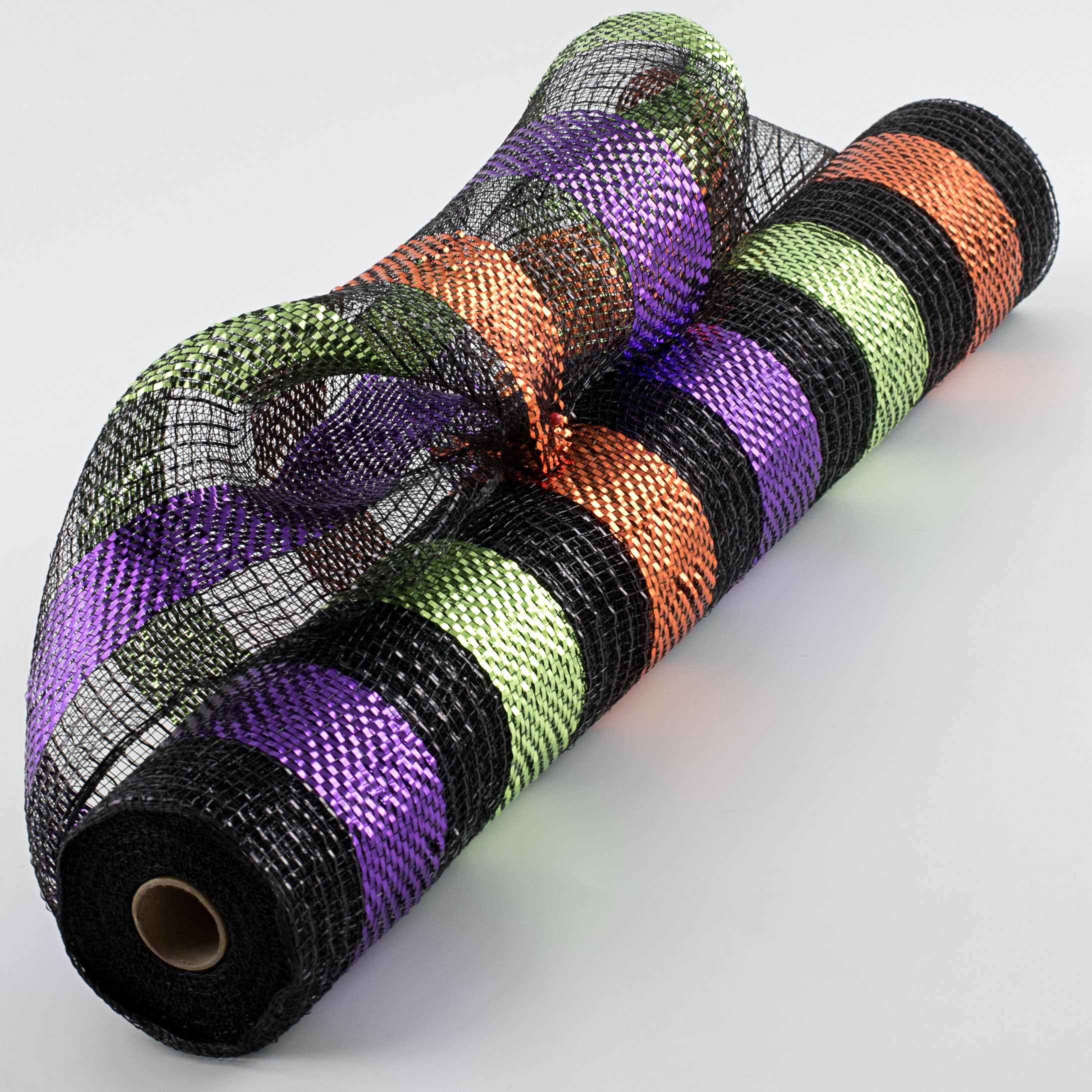 21" Wide Metallic Stripes Deco Mesh: Halloween Item Number: XB1010-21