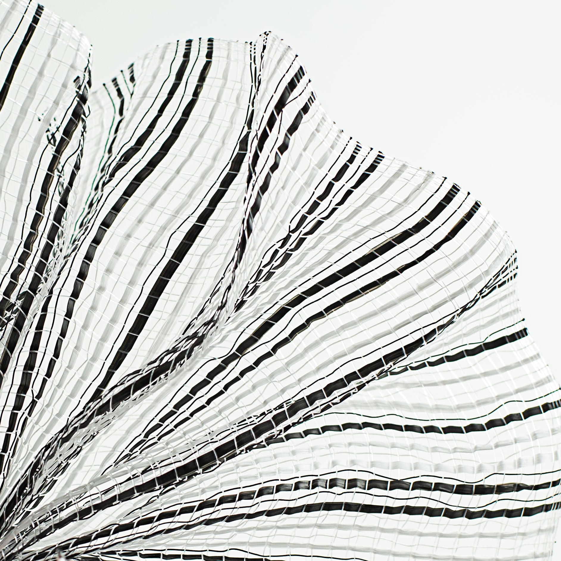 10" Wide Stripe Mesh: White & Black Lifestyle Photo