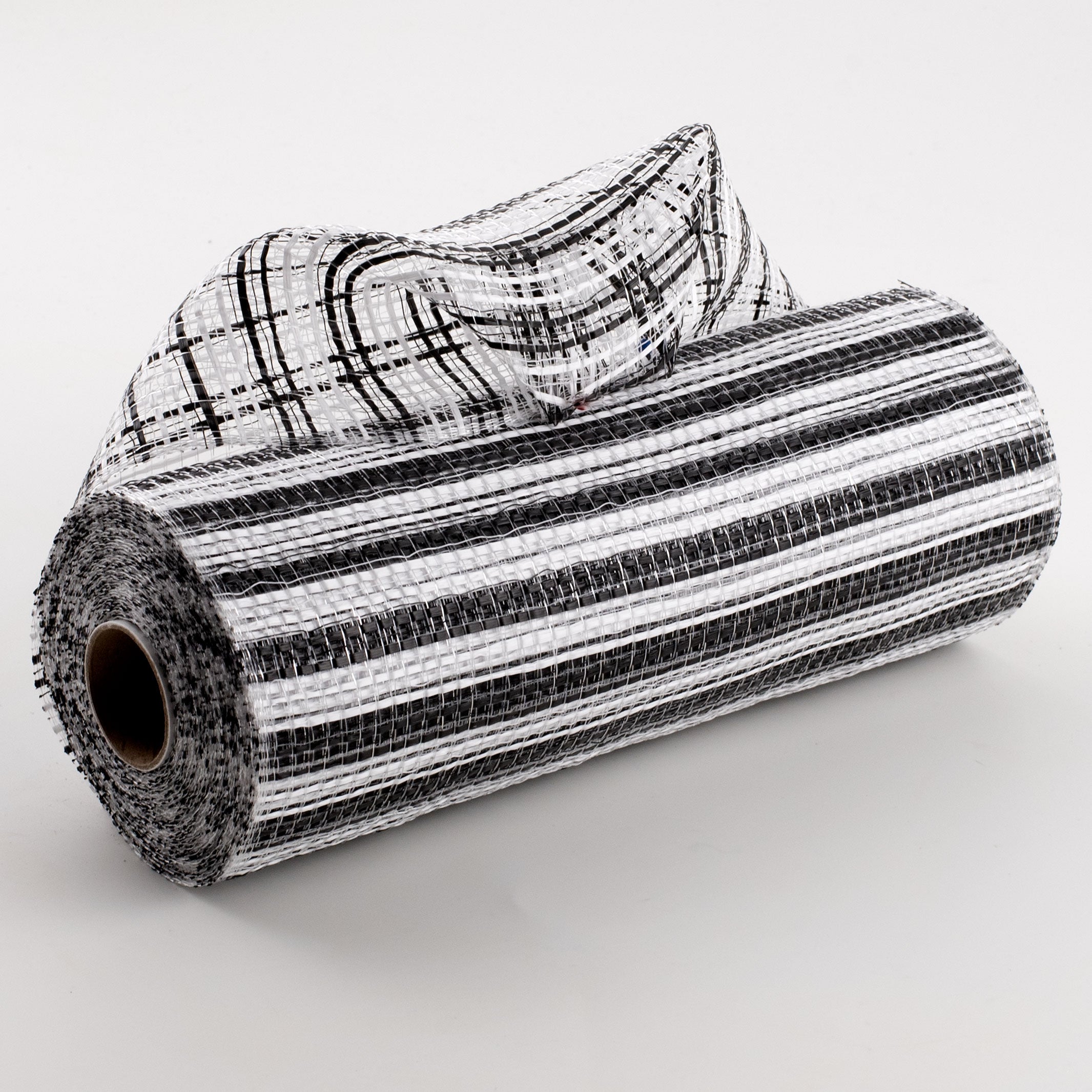 10" Wide Stripe Mesh: White & Black Item Number: RE8901E7