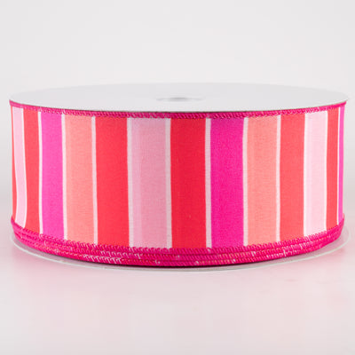 2.5" Wide Stripes Ribbon: Pink, Coral, Melon (50 Yards)