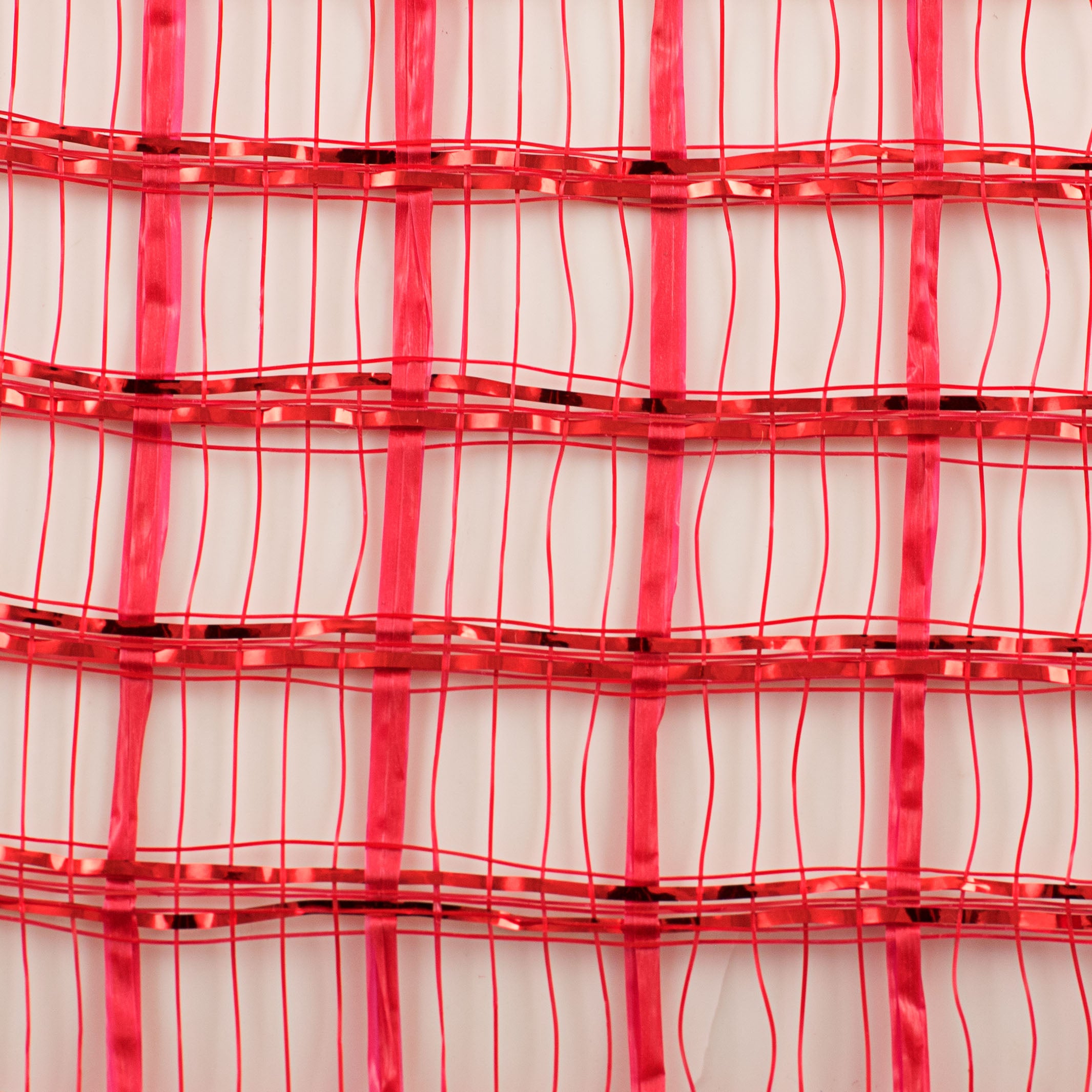 10" Wide Weave Metallic Mesh: Red detail photo 3