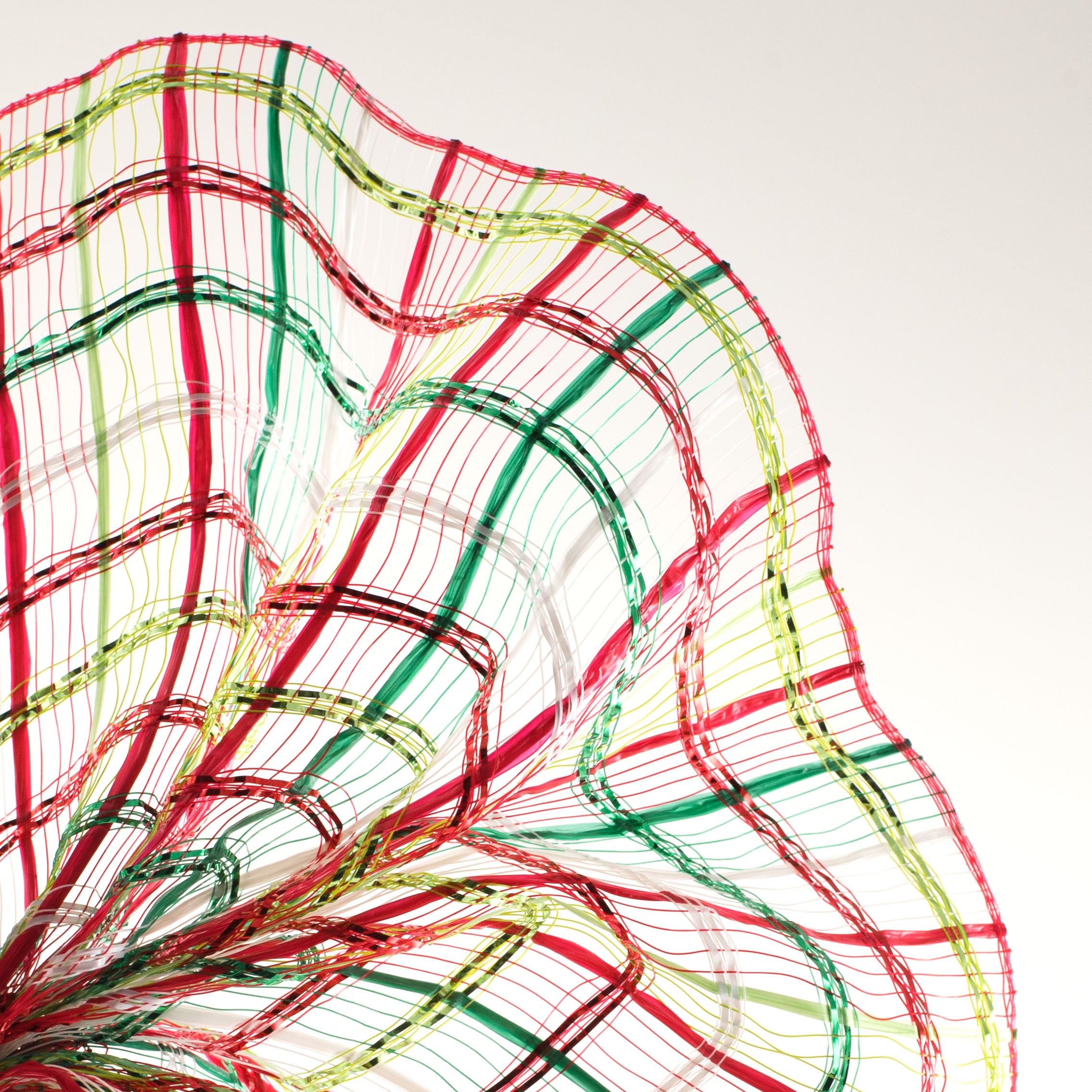 10" Wide Weave Metallic Mesh: Red, Green, White Lifestyle Photo