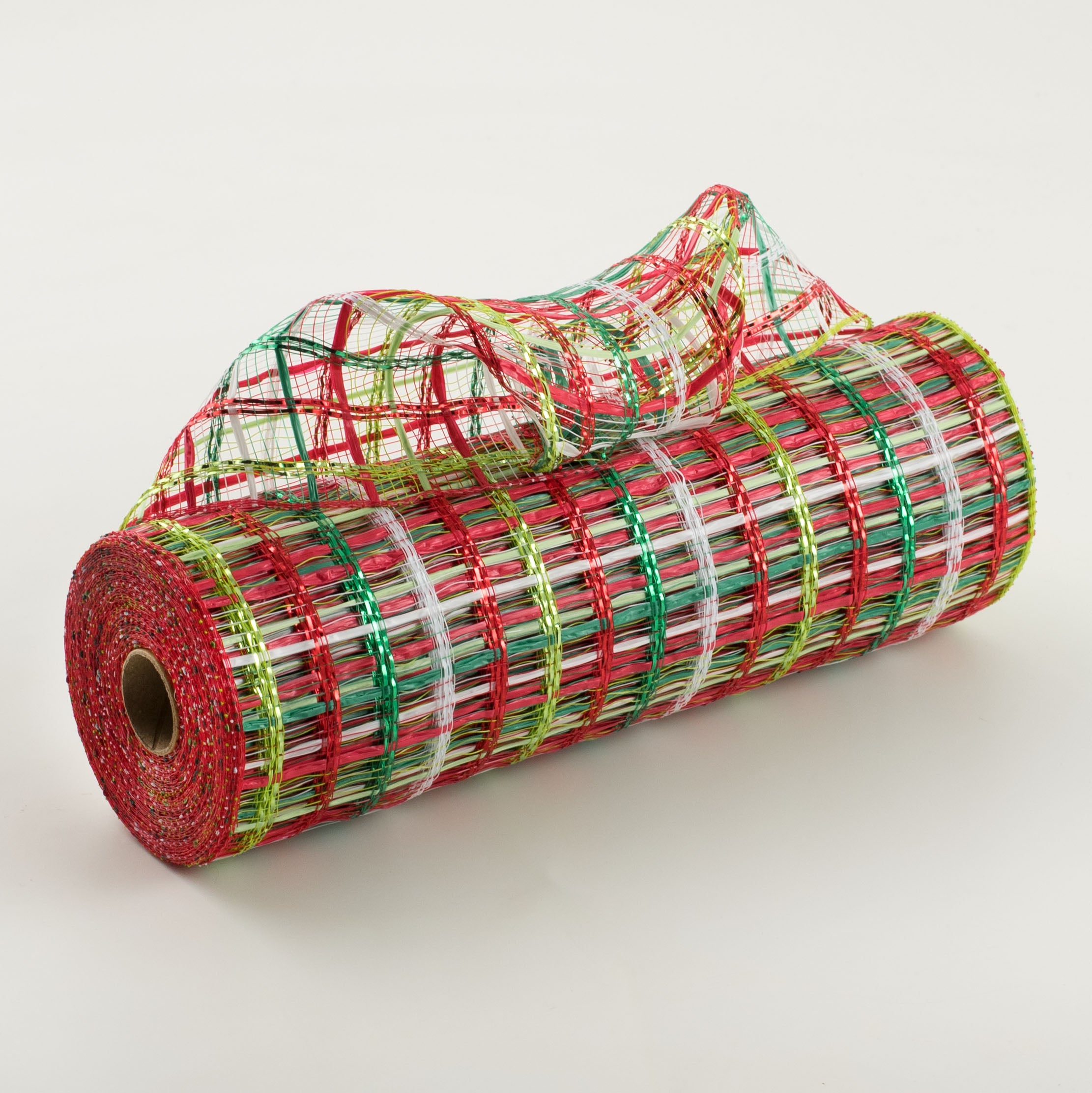 10" Wide Weave Metallic Mesh: Red, Green, White Item Number: XB104410-07