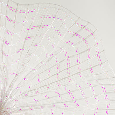 10" Wide Weave Metallic Mesh: White Check Lifestyle Photo