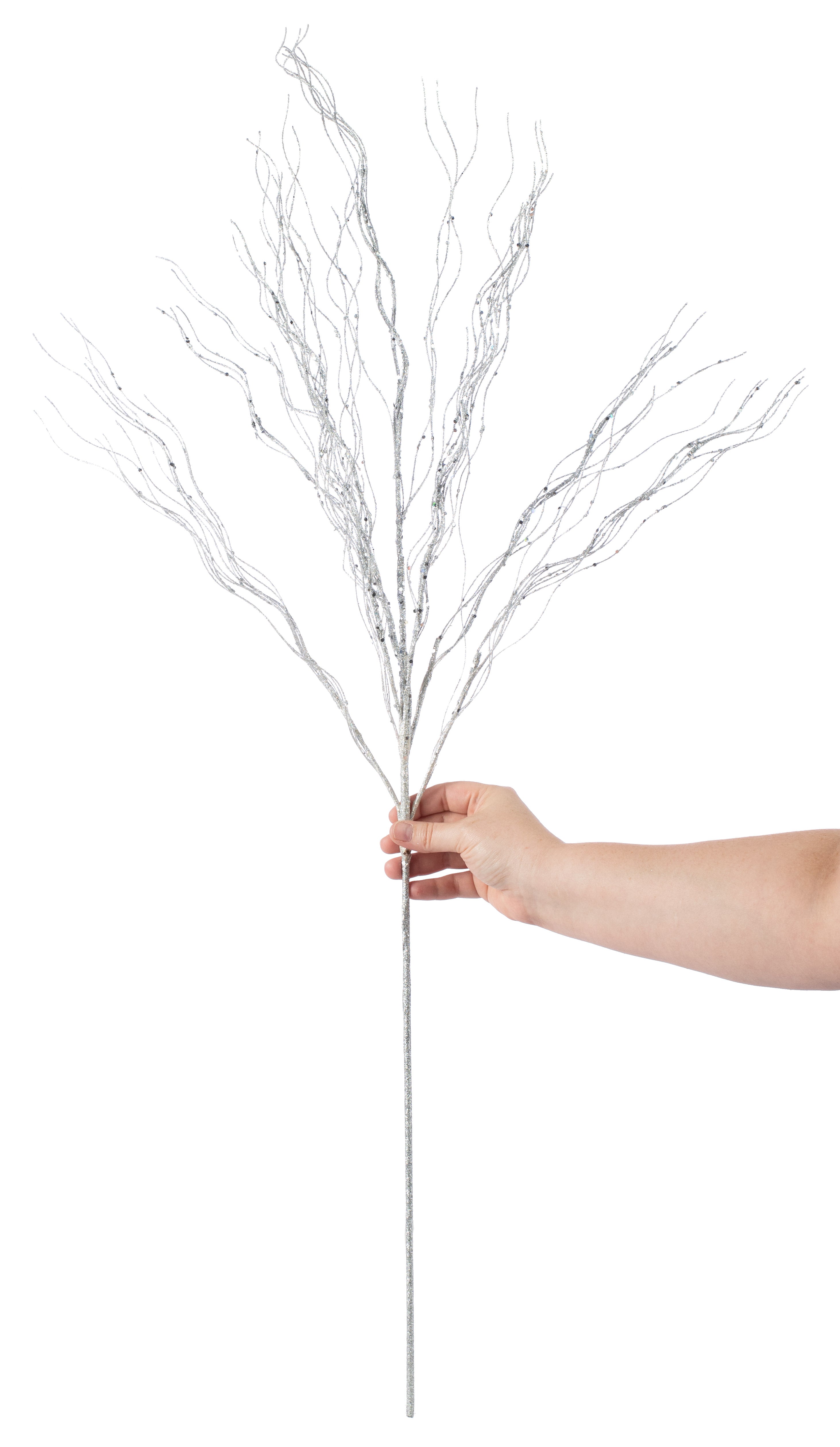 39" Wild Grass Glitter Spray: Silver Lifestyle Photo