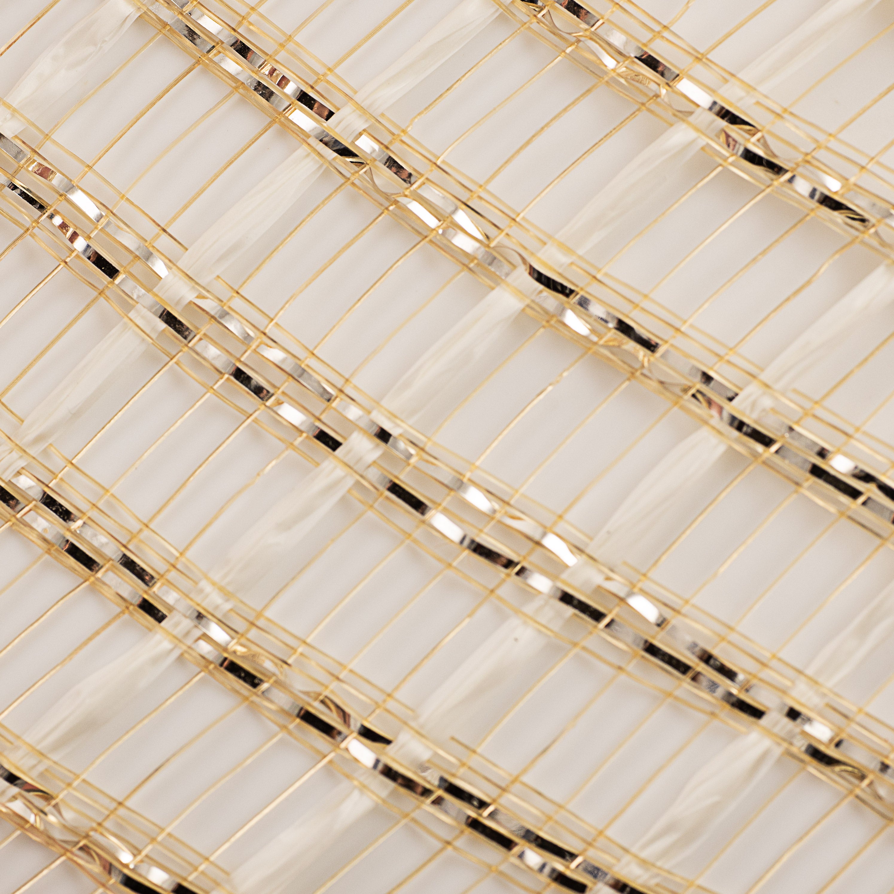 10" Window Pane Poly Deco Mesh: Champagne (10 Yards) detail photo 3