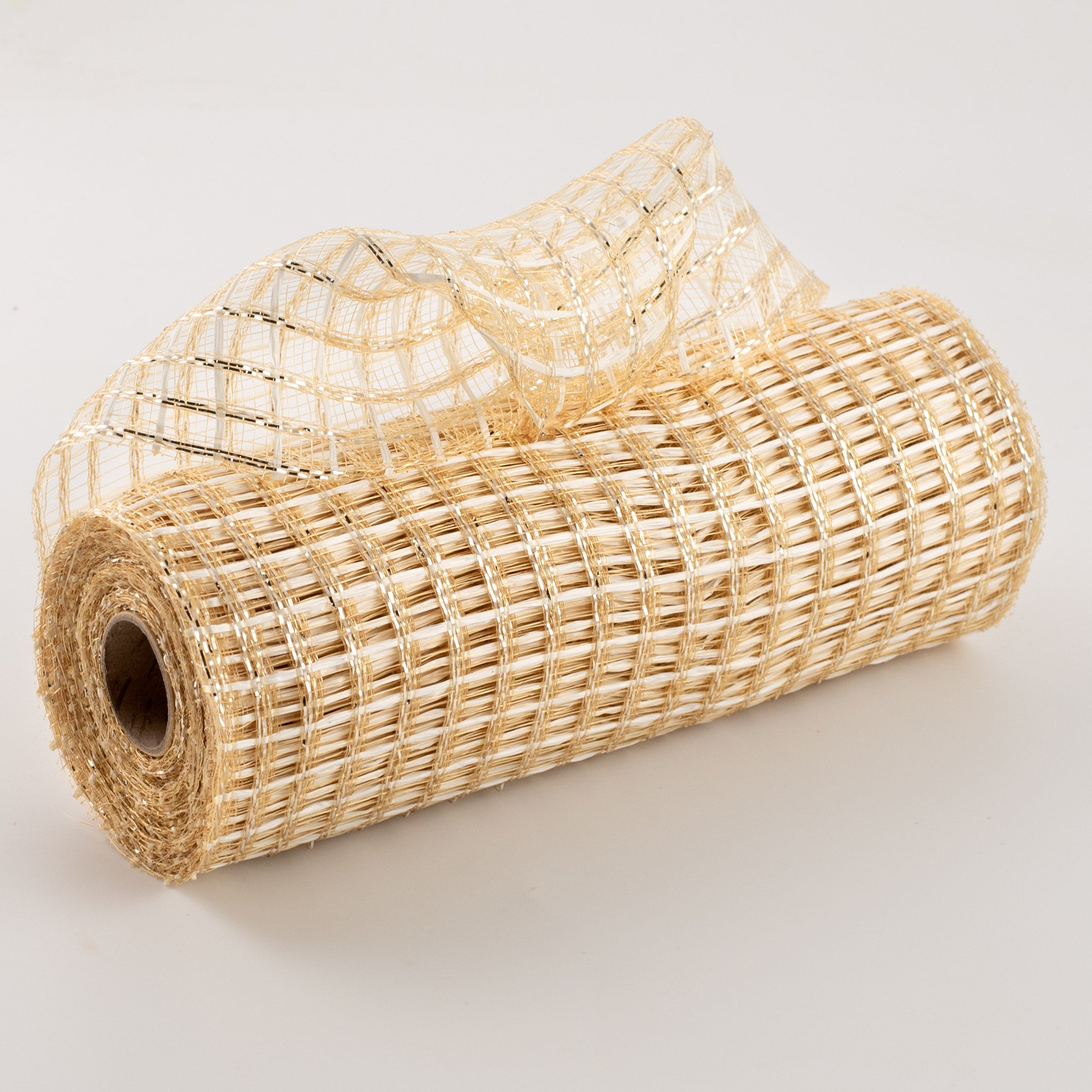 10" Window Pane Poly Deco Mesh: Champagne (10 Yards) Item Number: RE1374MT
