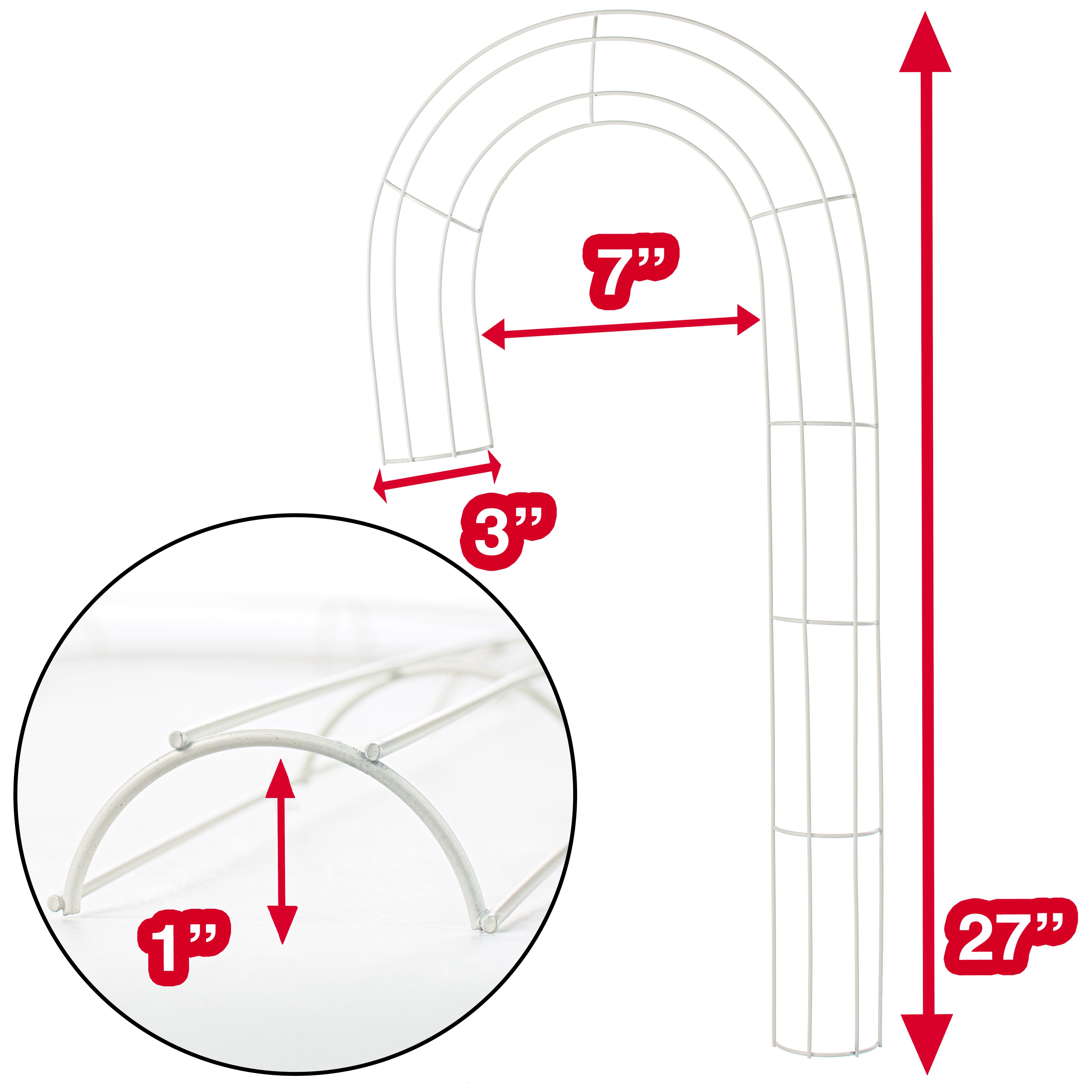 27" Box Wire Candy Cane Form: White Lifestyle Photo