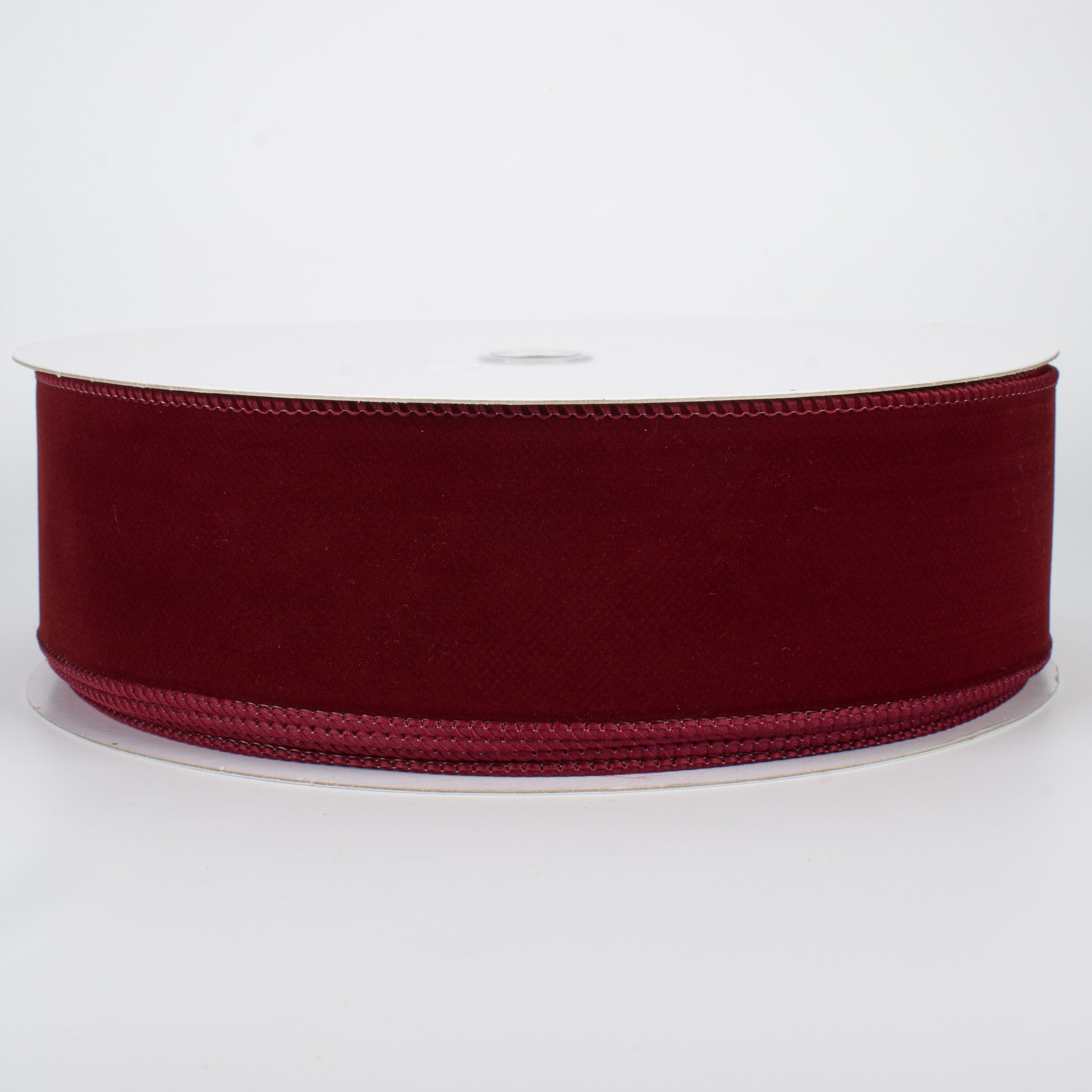 2.5" Wired Velvet Ribbon: Burgundy (50 Yards)