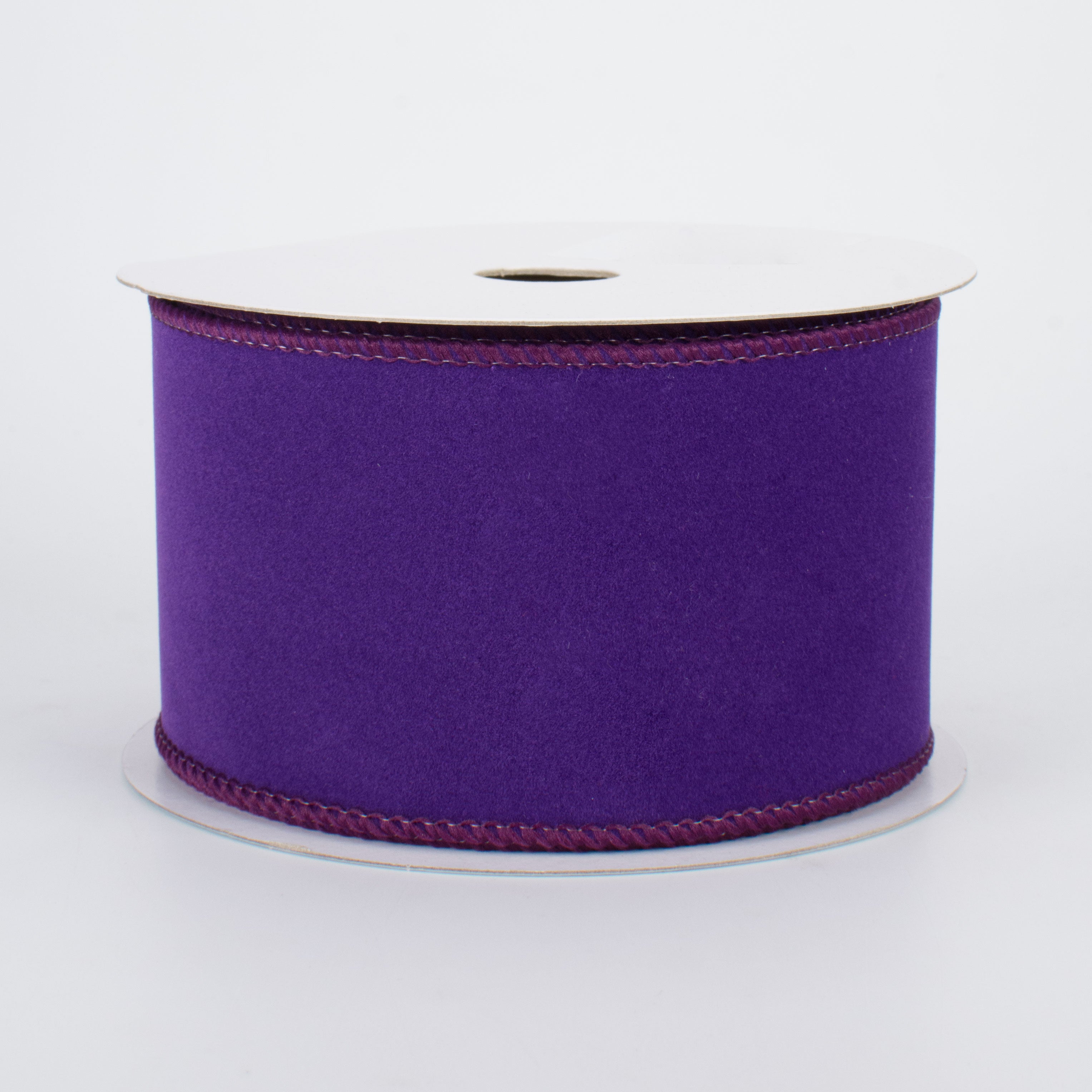 2.5" Wired Velvet Ribbon: Purple (10 Yards)