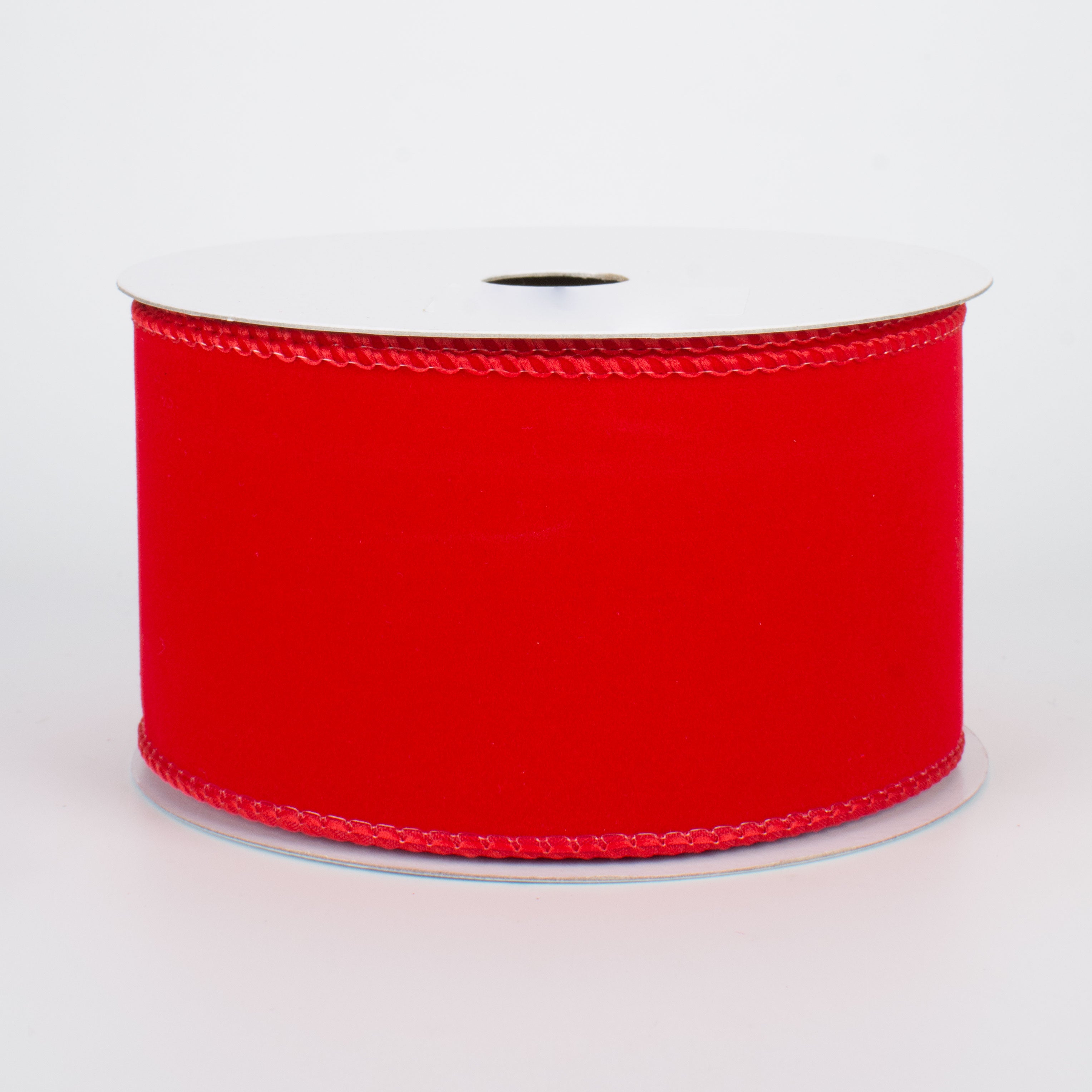 2.5" Wired Velvet Ribbon: Red (10 Yards)