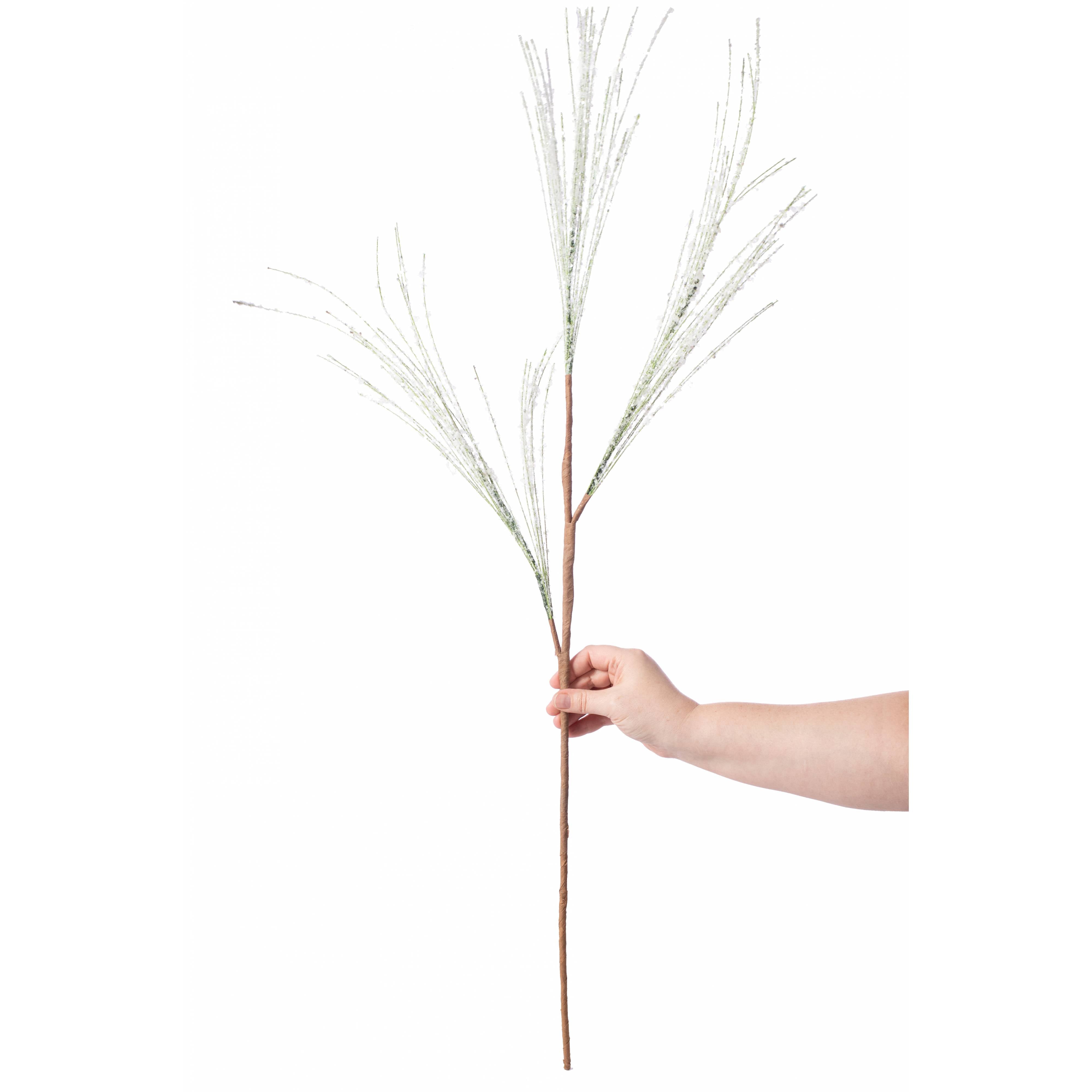 42" Wispy Pine Glitter Spray: Frost Natural Lifestyle Photo