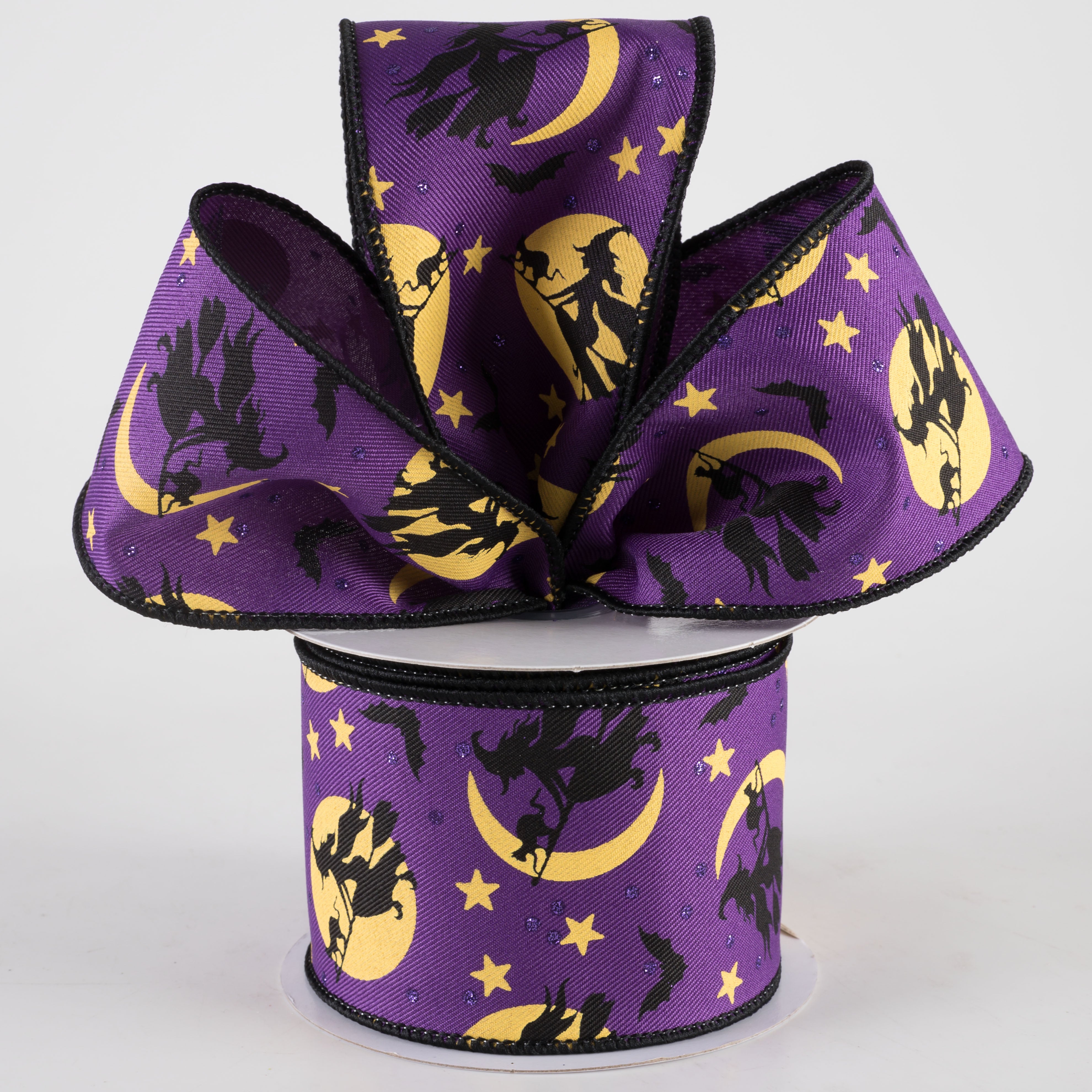 2.5" Witch Flying by Moon Ribbon: Purple (10 Yards) Lifestyle Photo