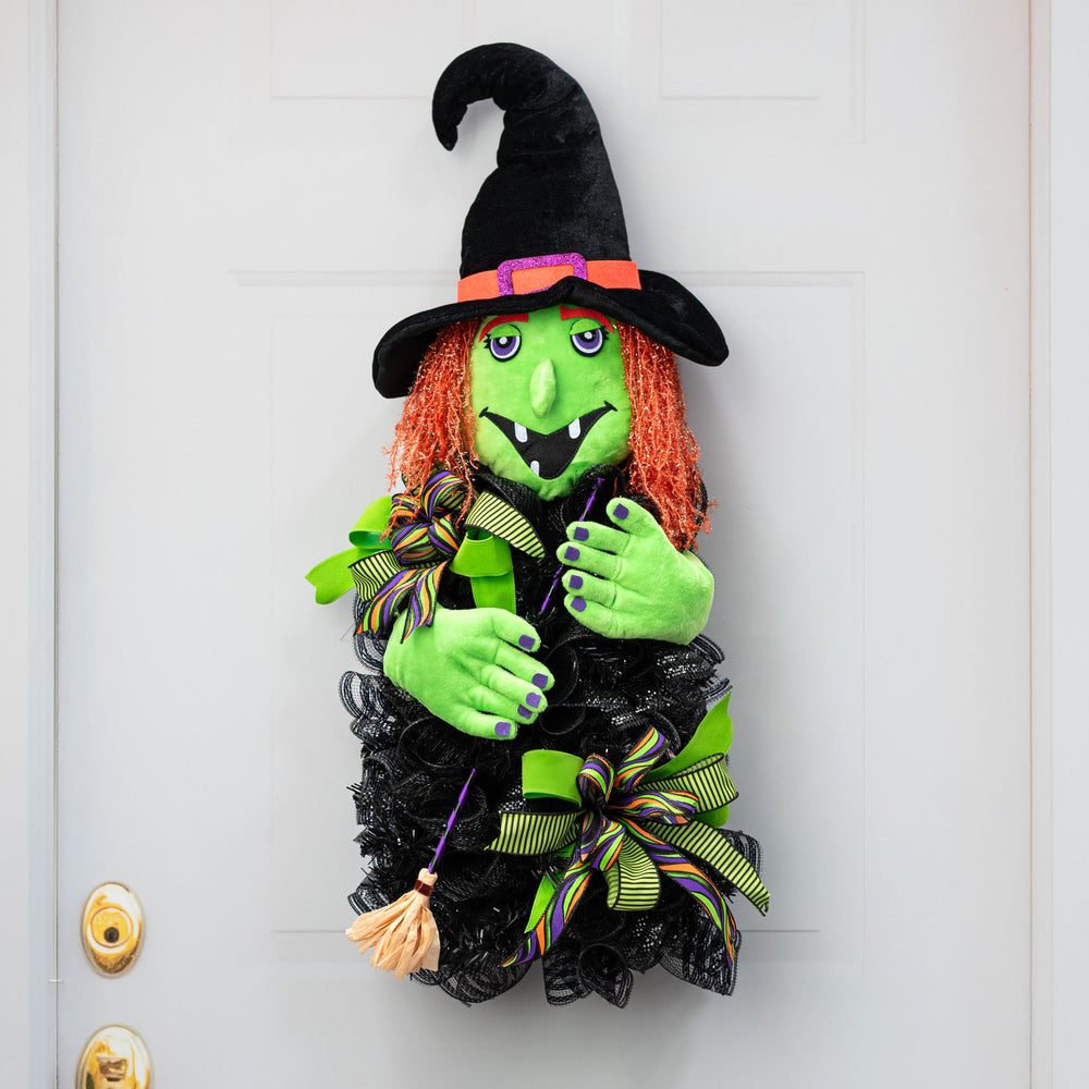 Witch Head, Hands & Broom Wreath Accent Kit Lifestyle Photo