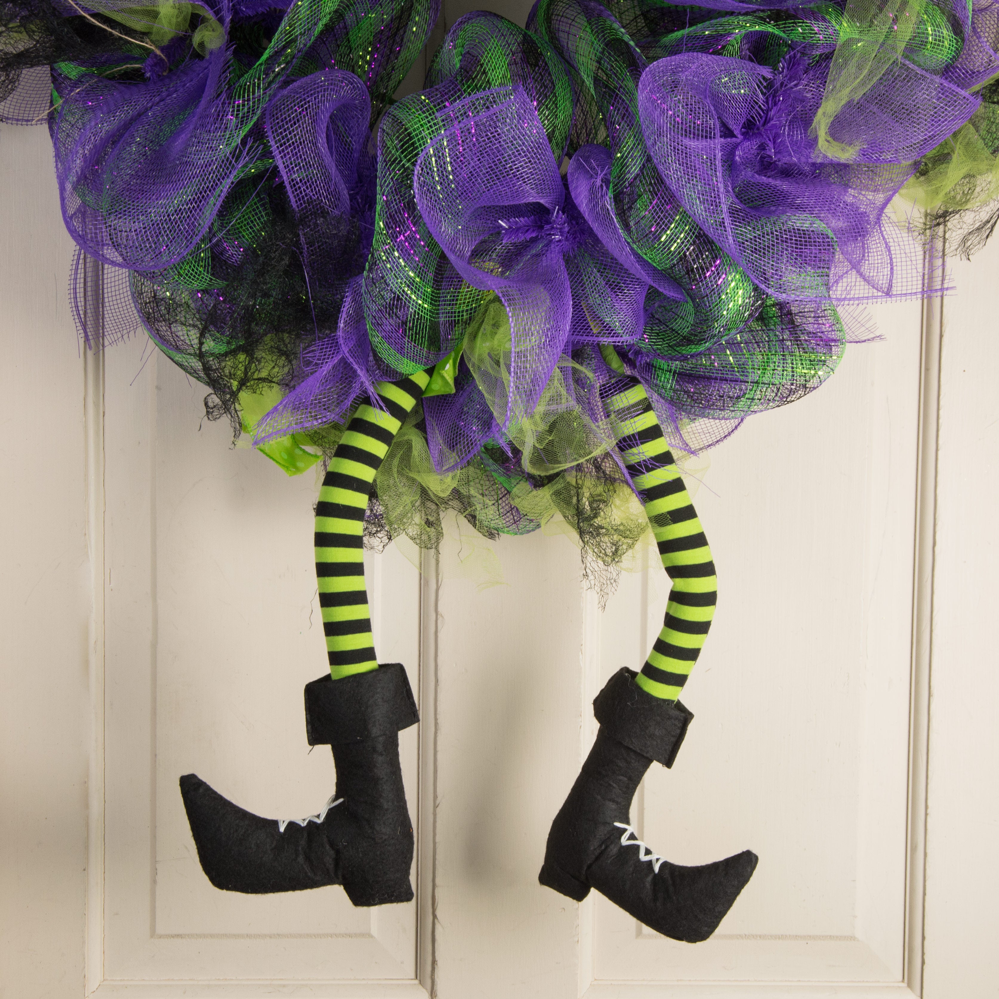 28" Witch Leg Pair: Green Stripe Lifestyle Photo
