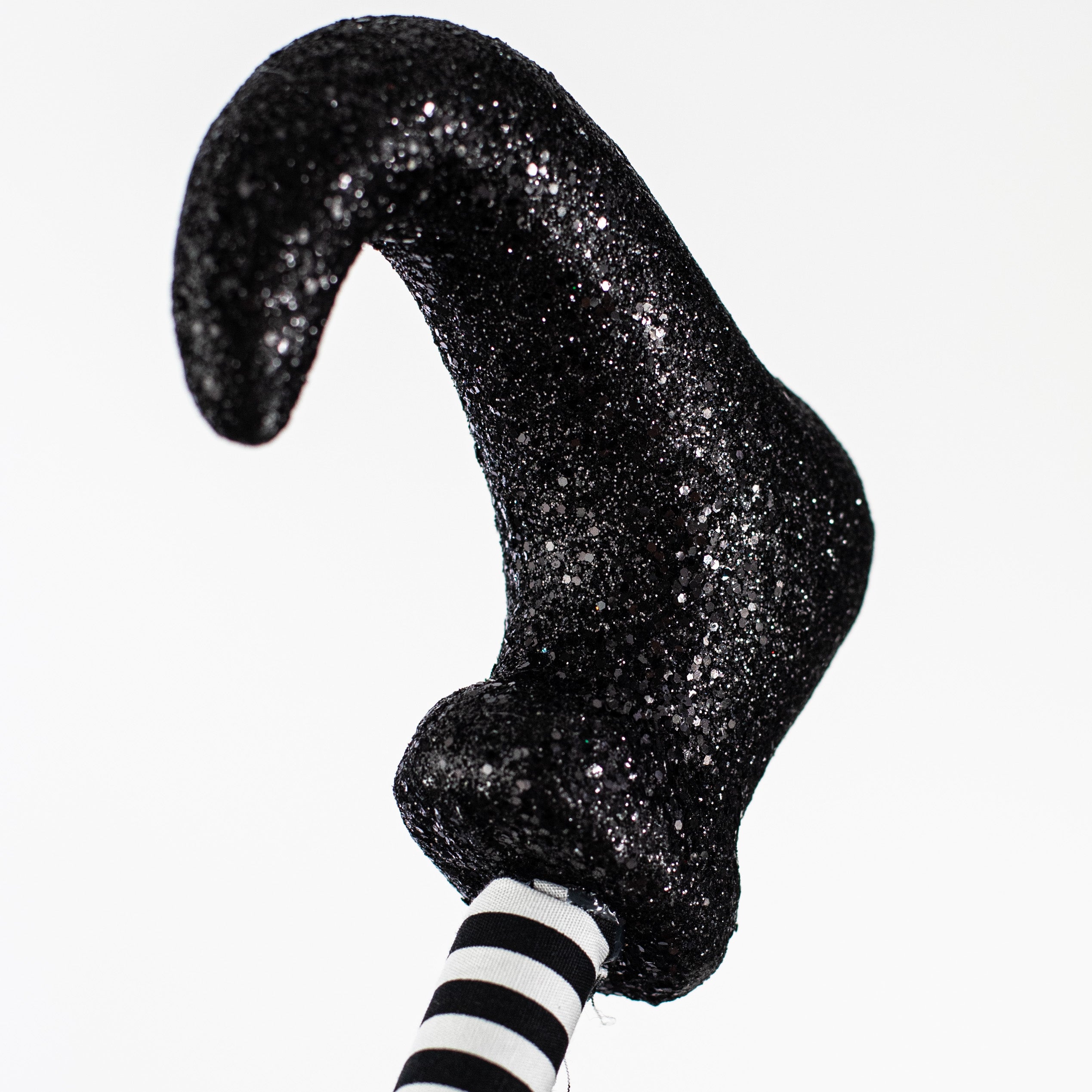 30" Witch Legs Spray: Black & White Stripe Lifestyle Photo
