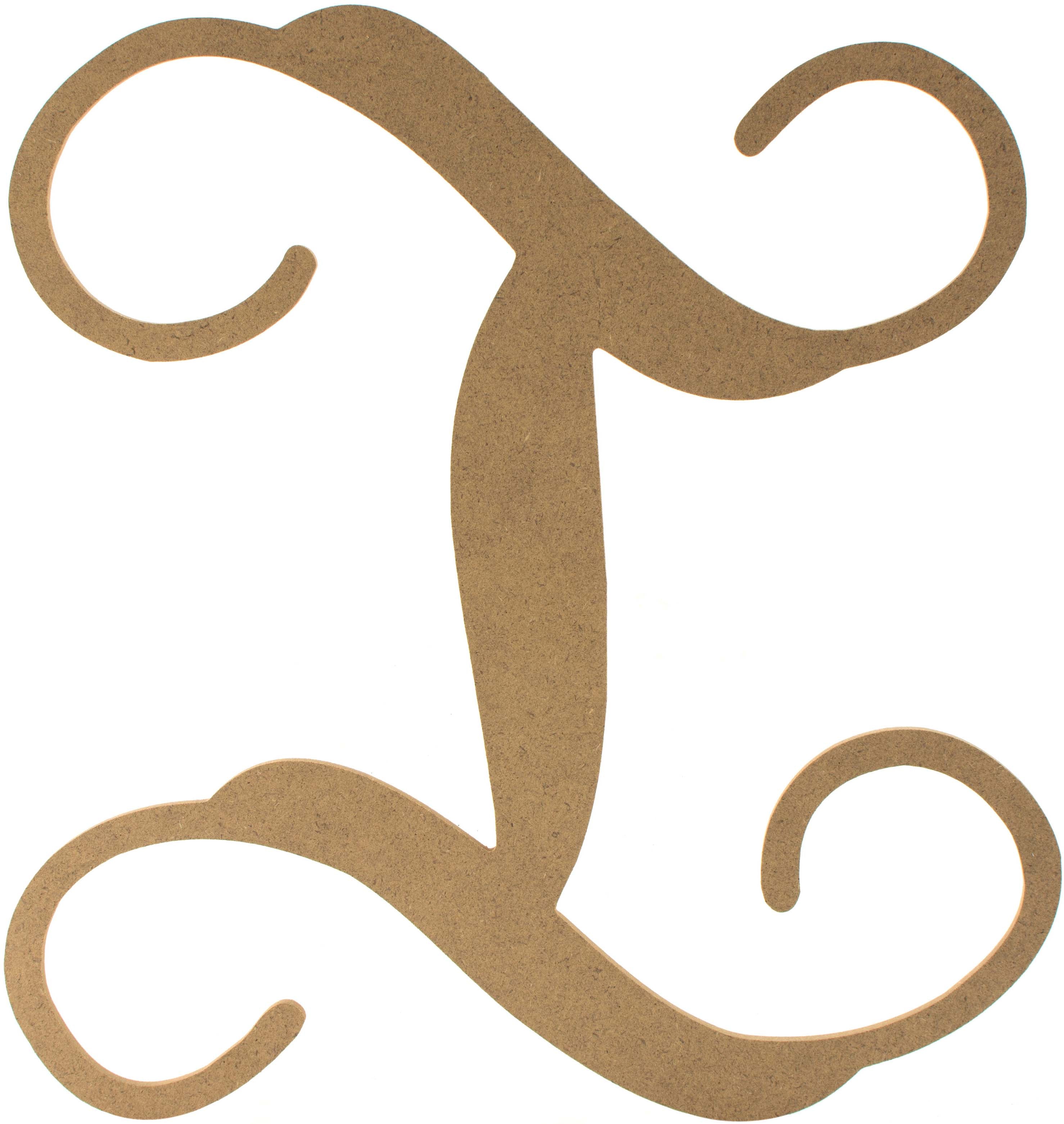 12" Wood Letter Vine Monogram: I Item Number: AB2204