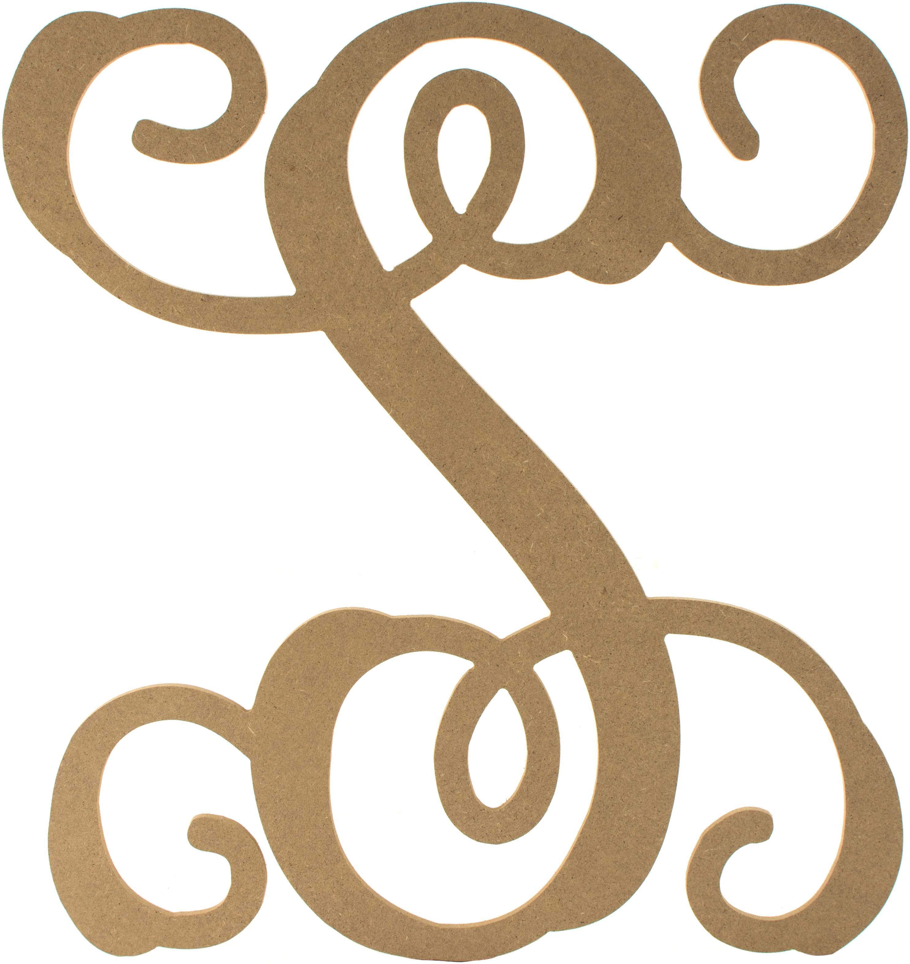 12" Wood Letter Vine Monogram: S Item Number: AB2214